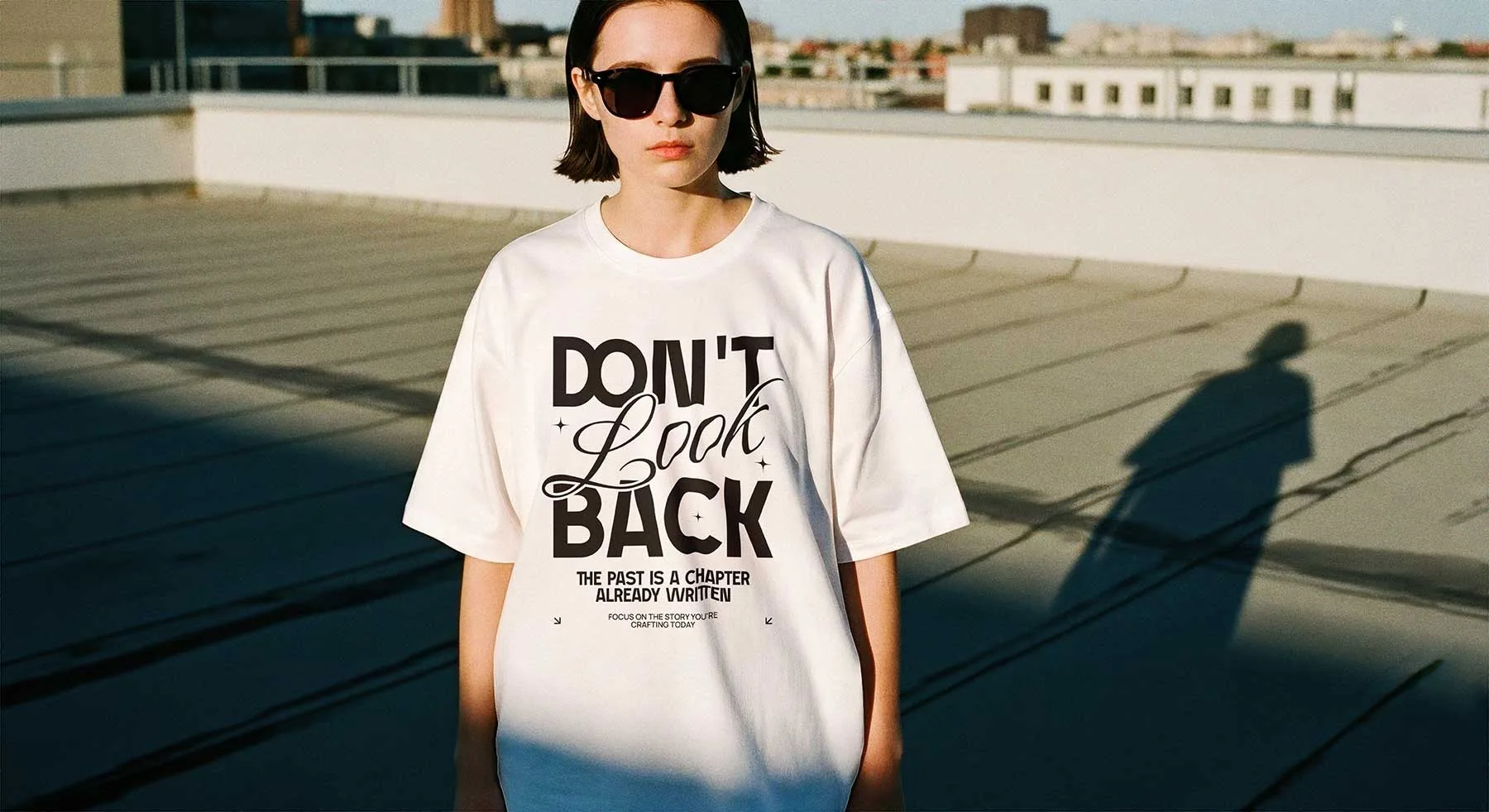 Woman Wearing Oversized T-Shirt Mockup