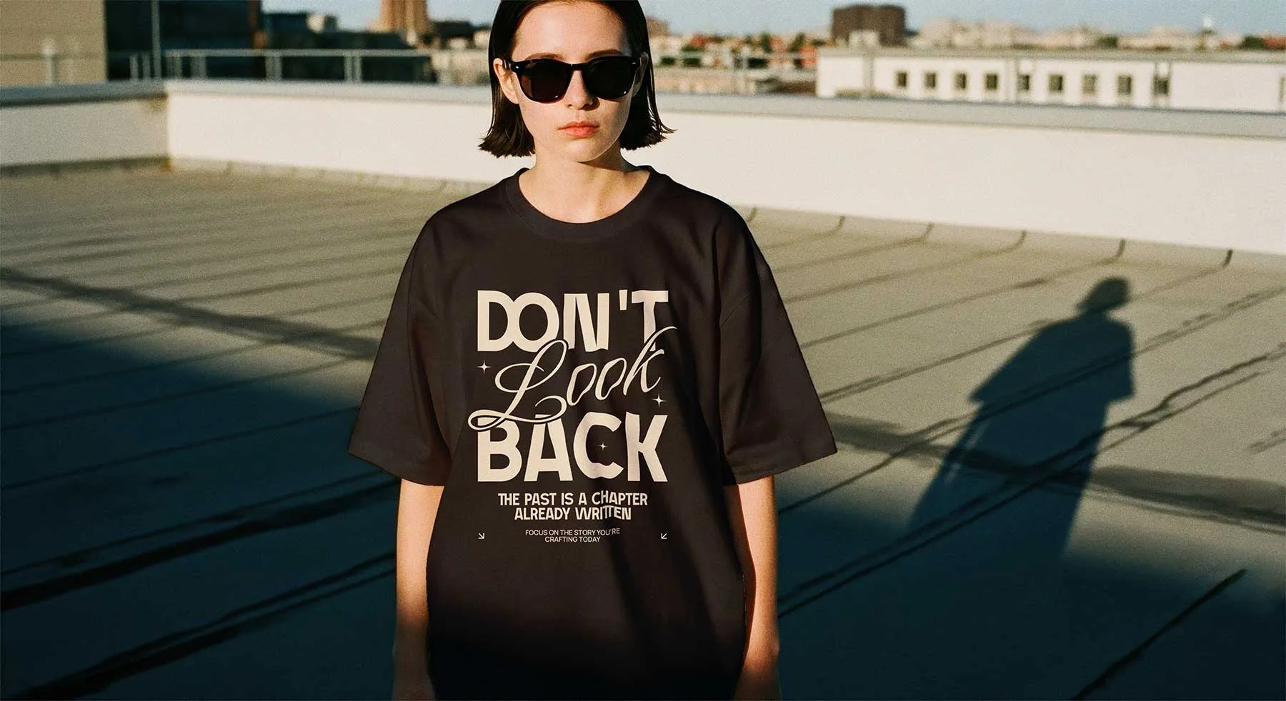 Woman Wearing Oversized T-Shirt Mockup