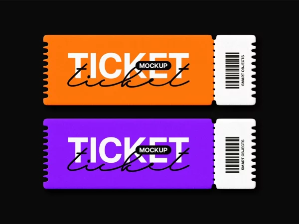 Free Event Ticket Mockup Clean Scene