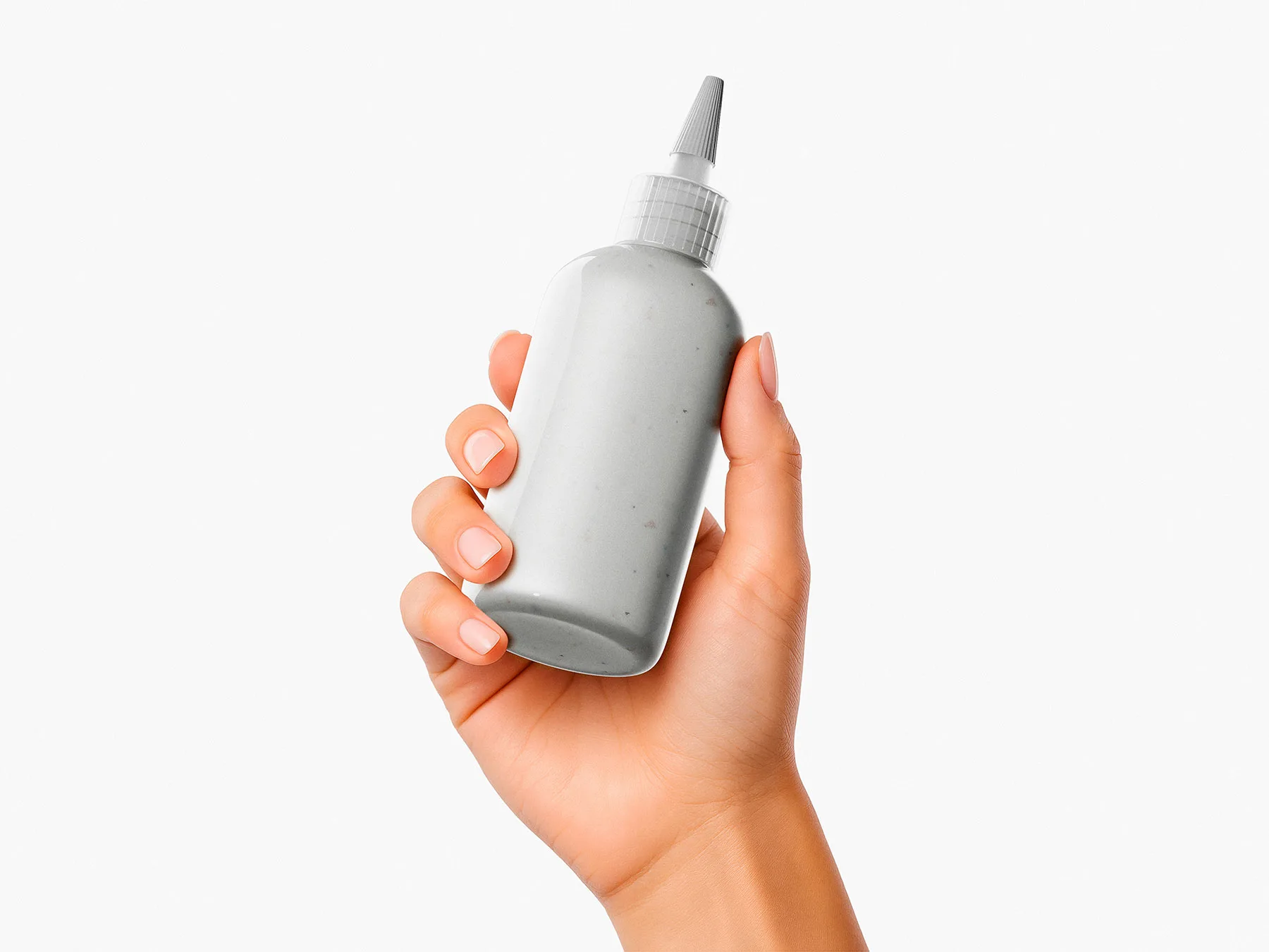Hand Holding Sauce Bottle Mockup