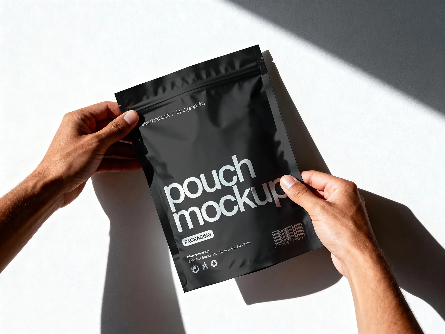 Hands Holding Pouch Packaging Mockup