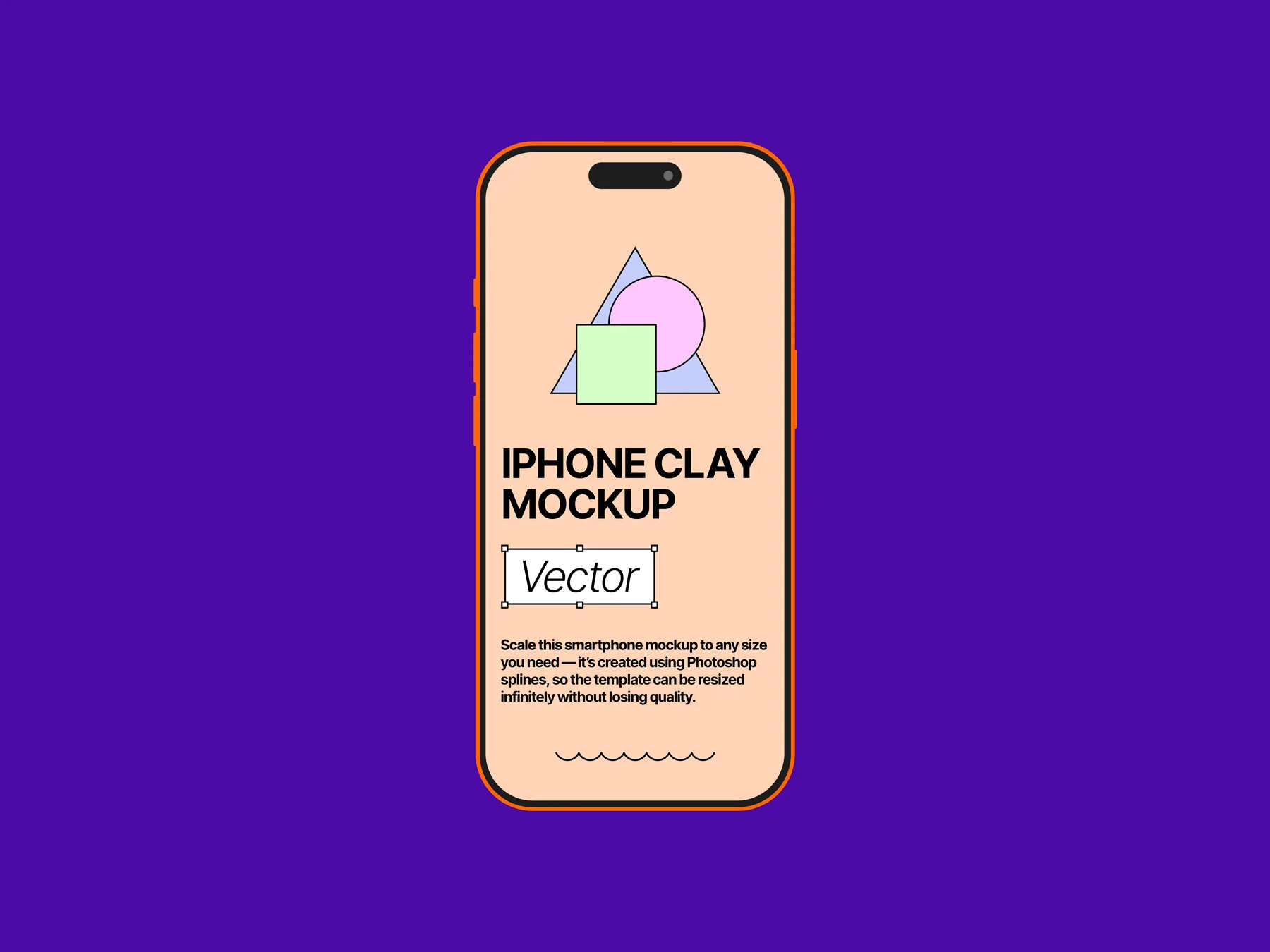 iPhone Clay Mockup with Infinite Scaling