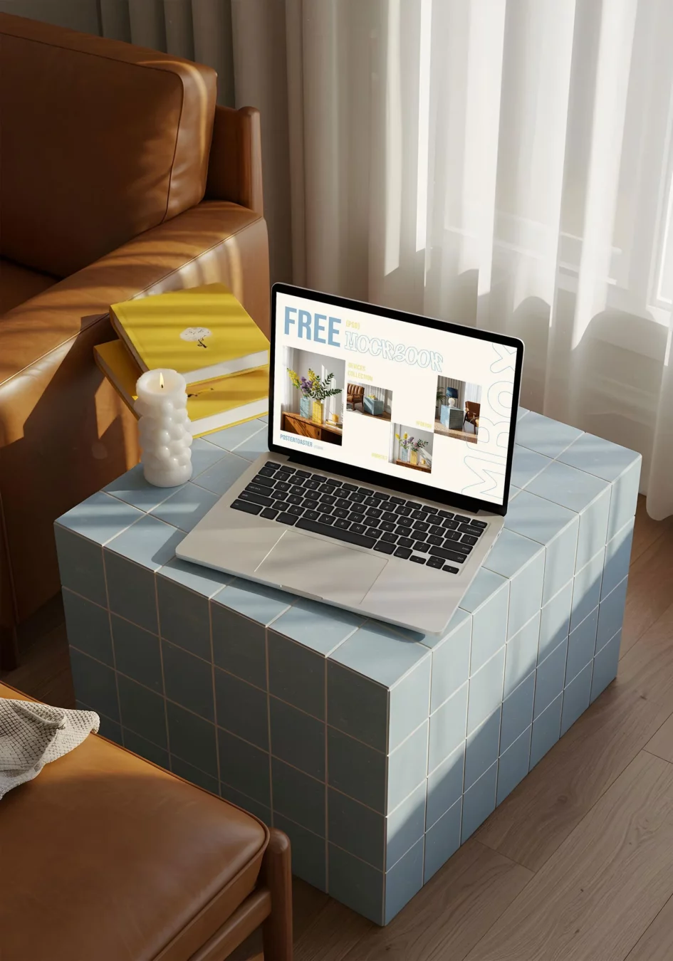 Laptop Website Design Mockup – Home Scene