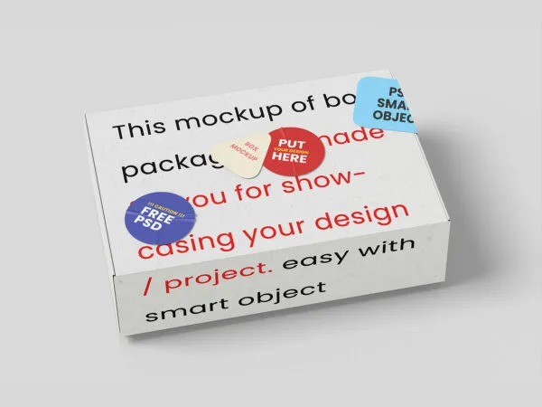 Pinch Lock Mailer Box Mockup with Stickers