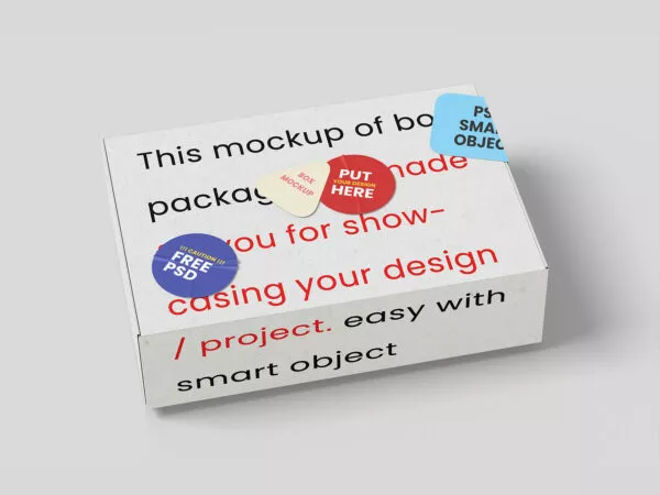 Pinch Lock Mailer Box Mockup with Stickers