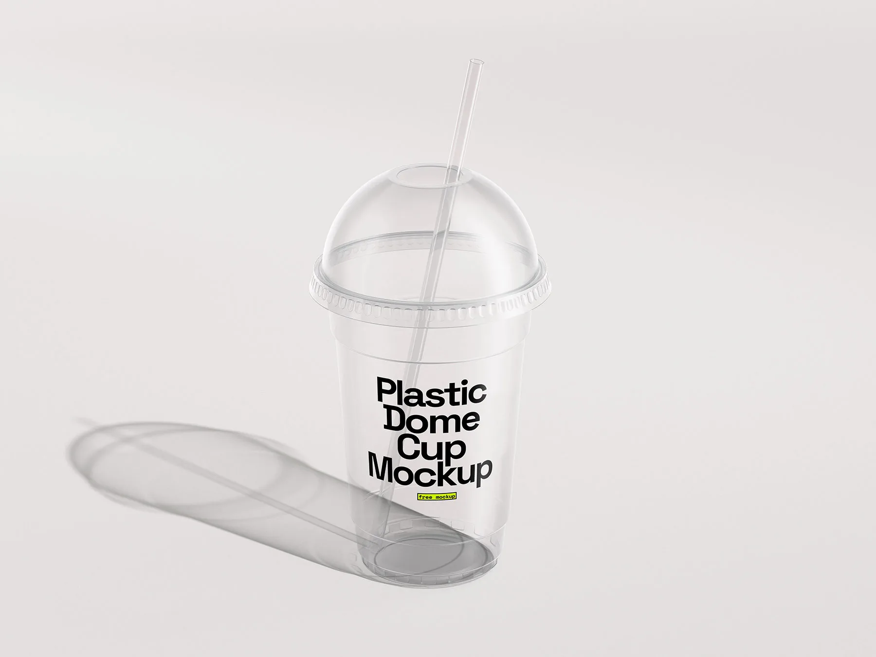 Plastic Clear Cup Mockup with Dome Lid