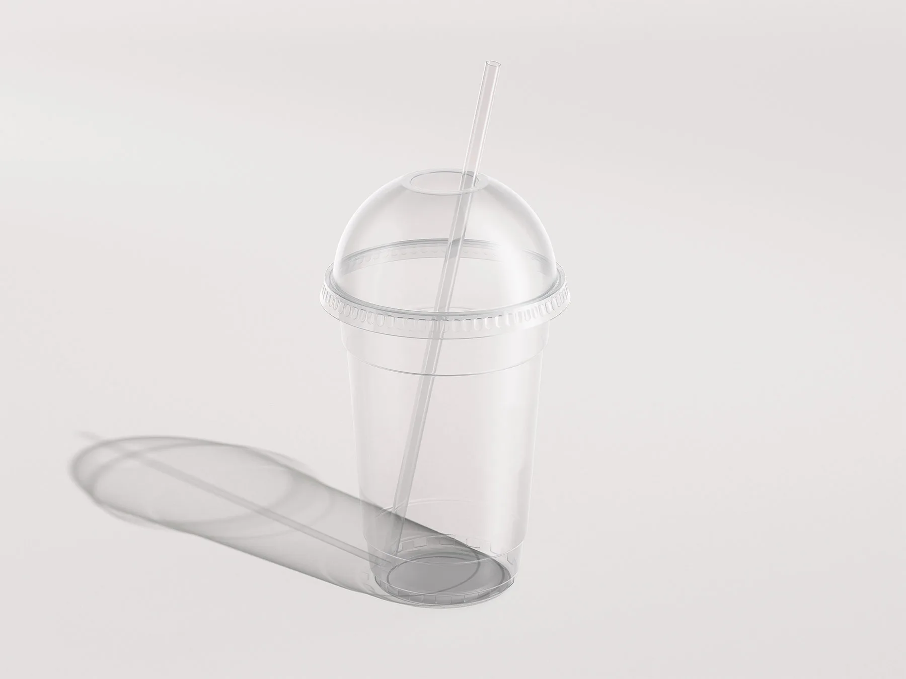 Plastic Clear Cup Mockup with Dome Lid