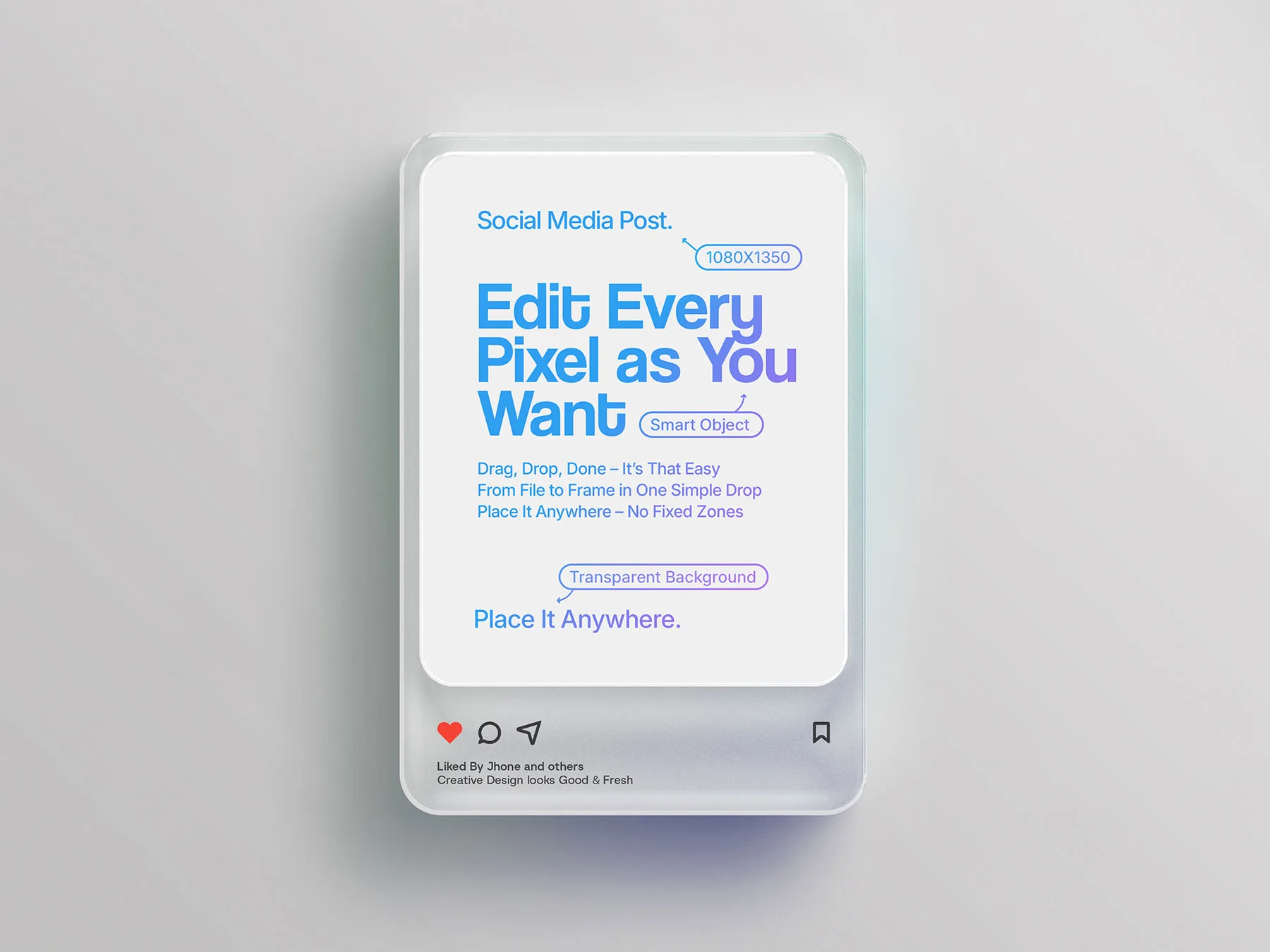 Stylized Instagram Post Mockup – Frosted Glass Effect