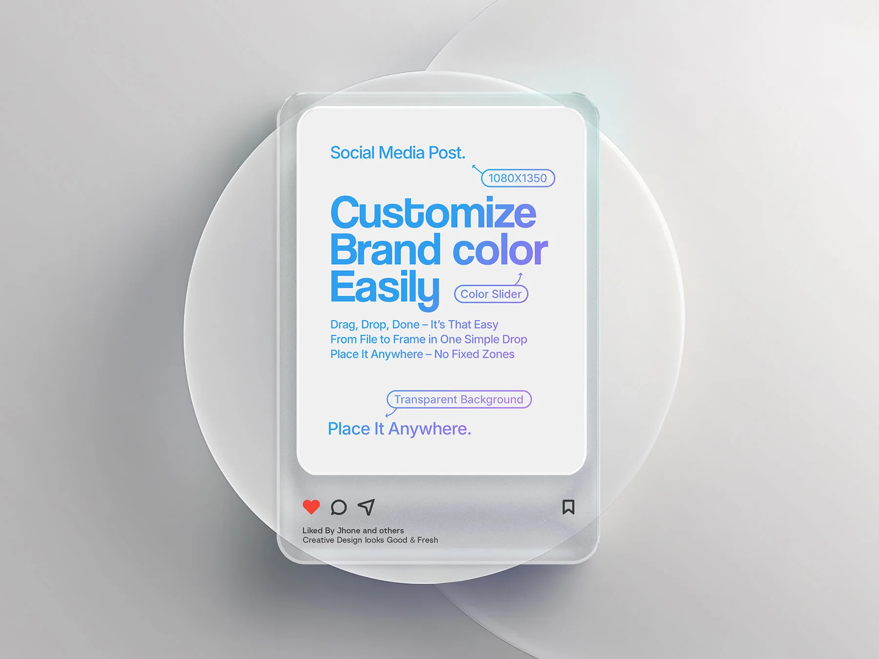 Stylized Instagram Post Mockup – Frosted Glass Effect