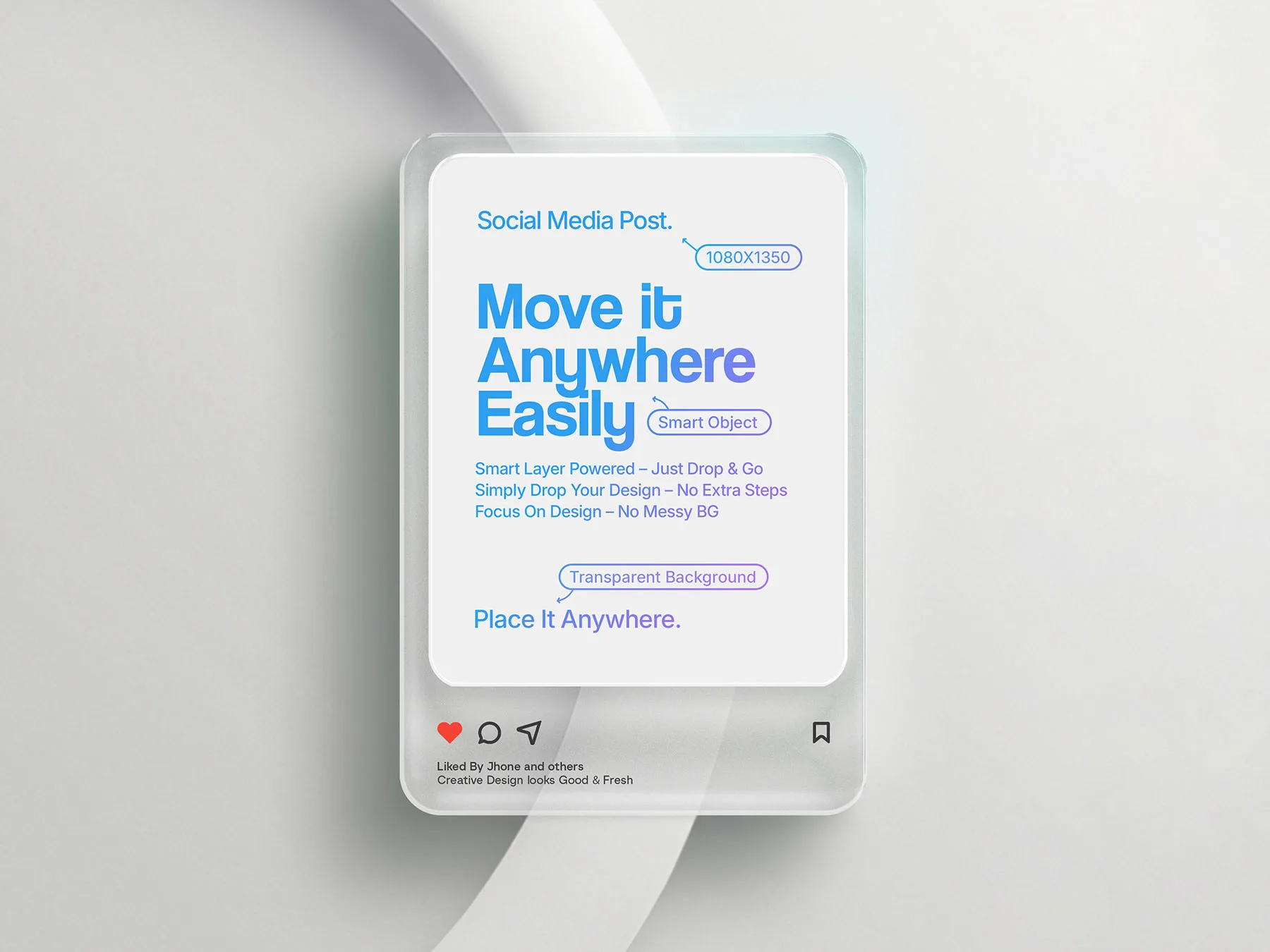 Stylized Instagram Post Mockup – Frosted Glass Effect