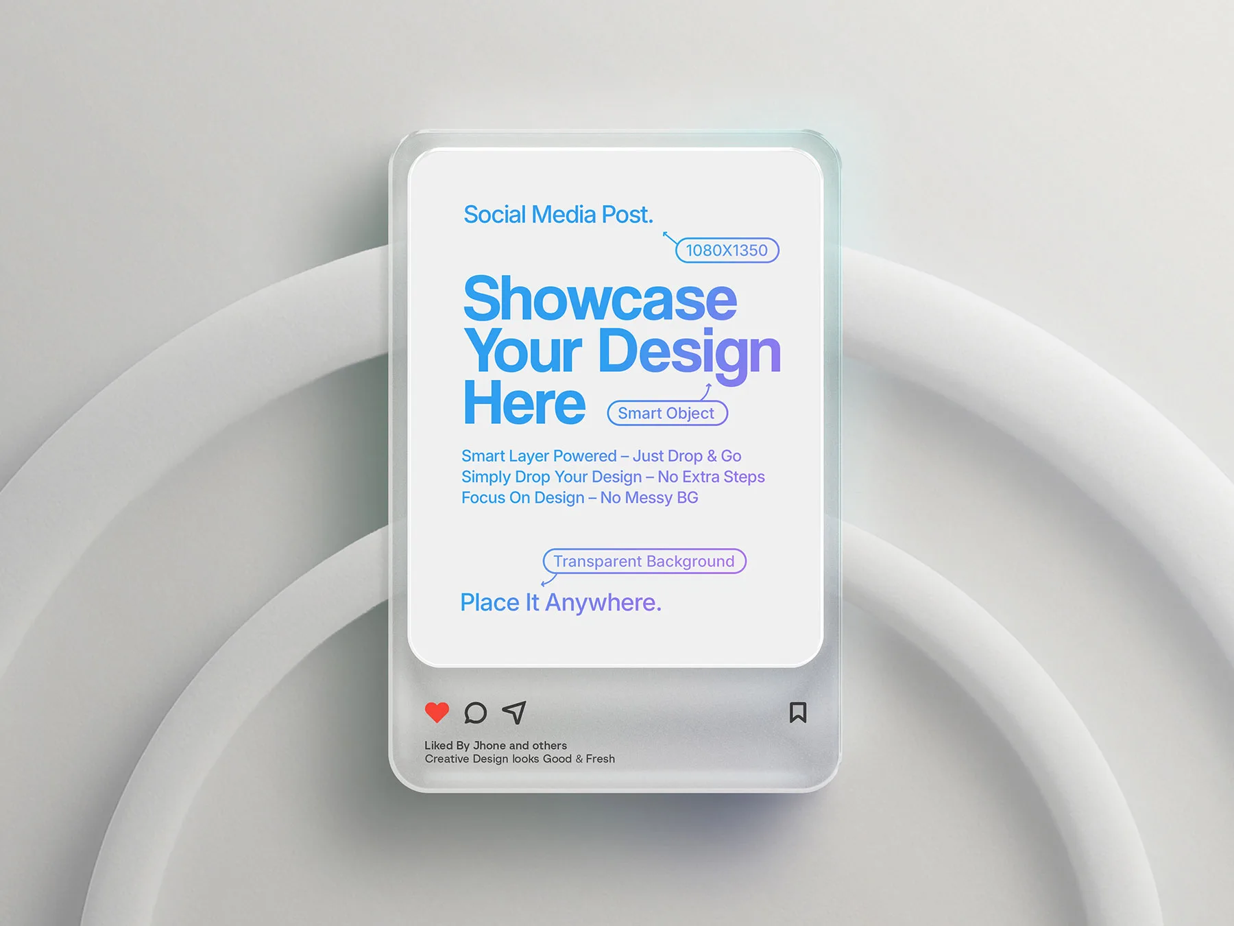 Stylized Instagram Post Mockup – Frosted Glass Effect