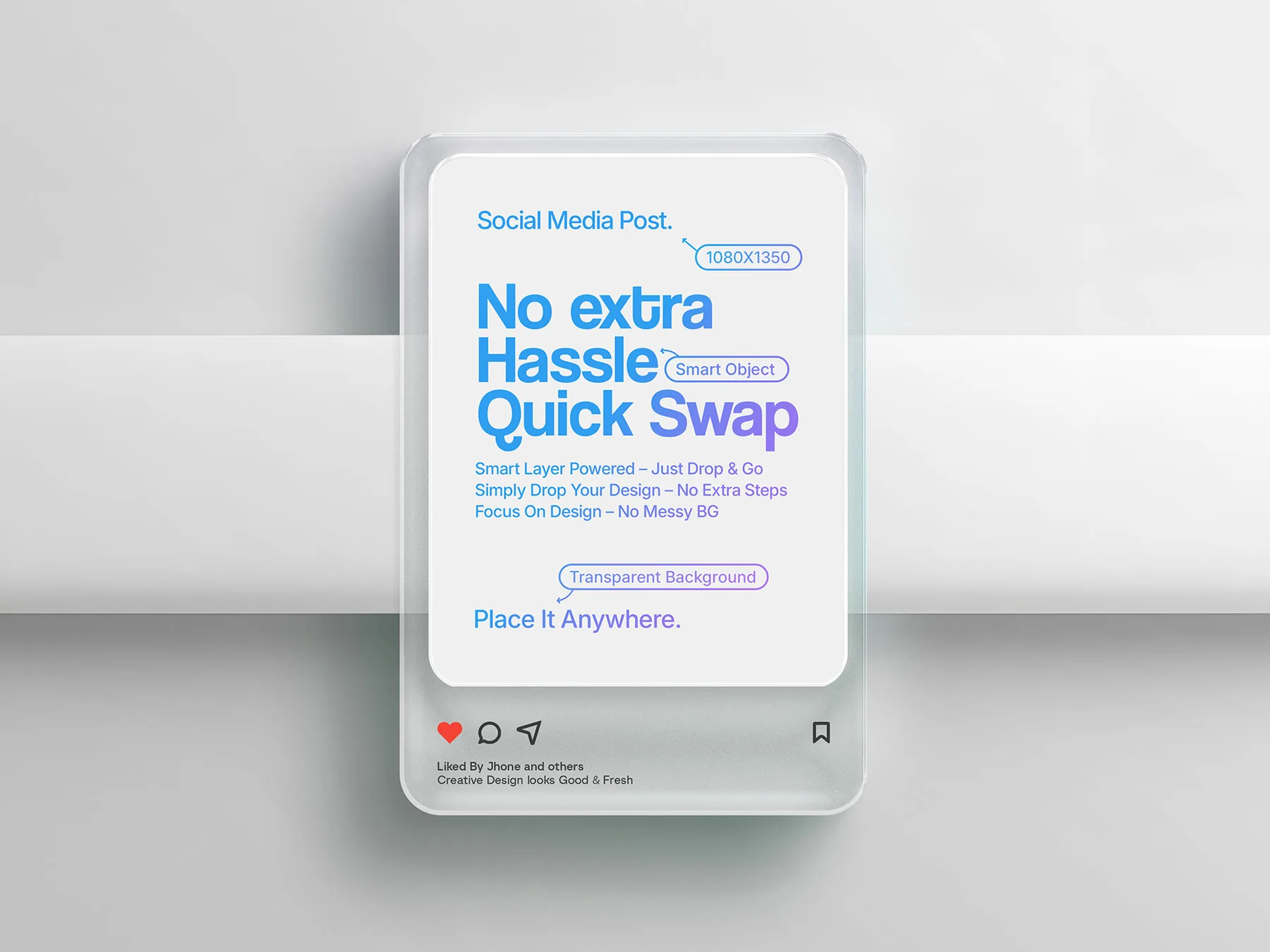 Stylized Instagram Post Mockup – Frosted Glass Effect