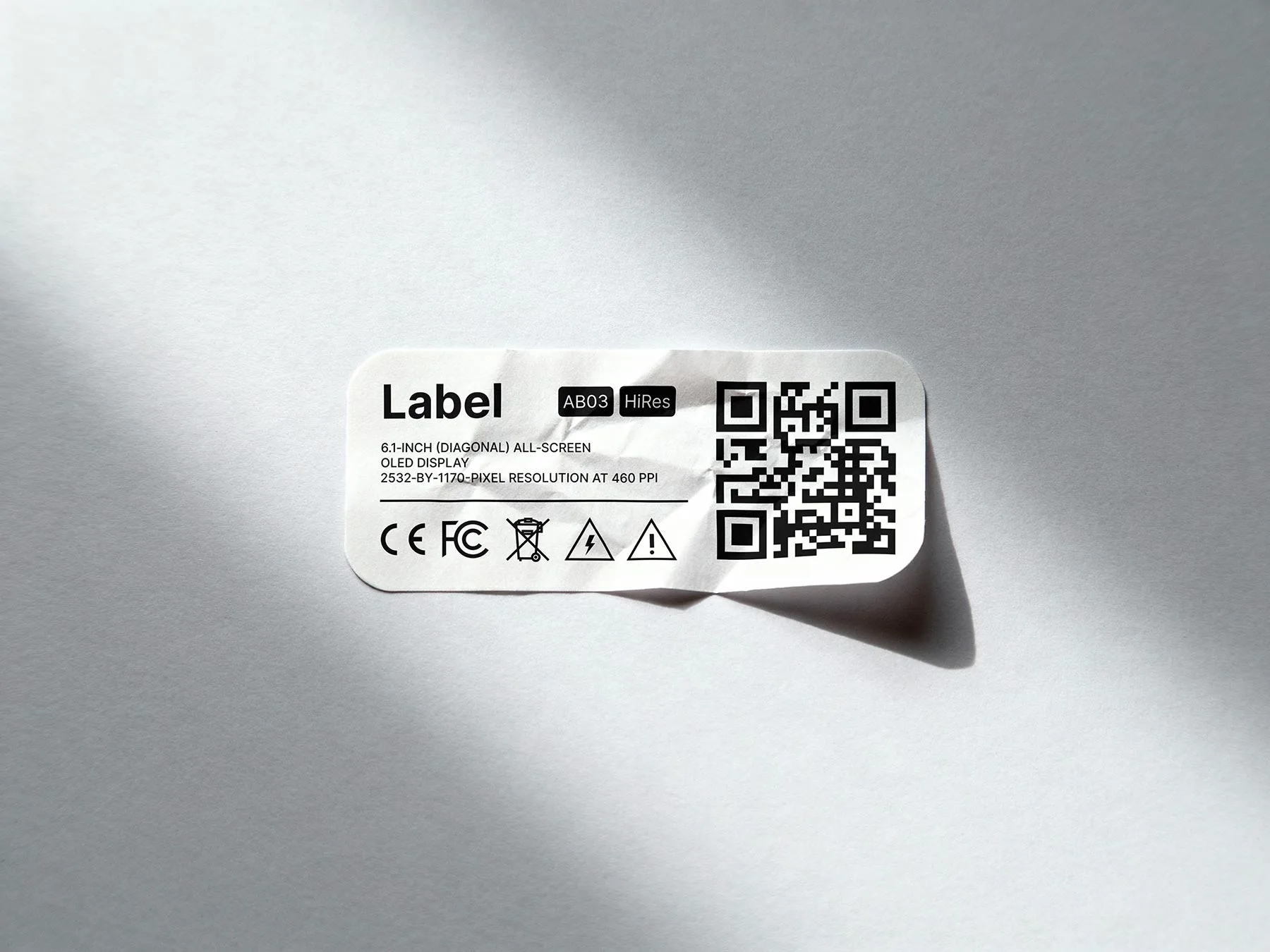 Wrinkled Label Sticker Mockup