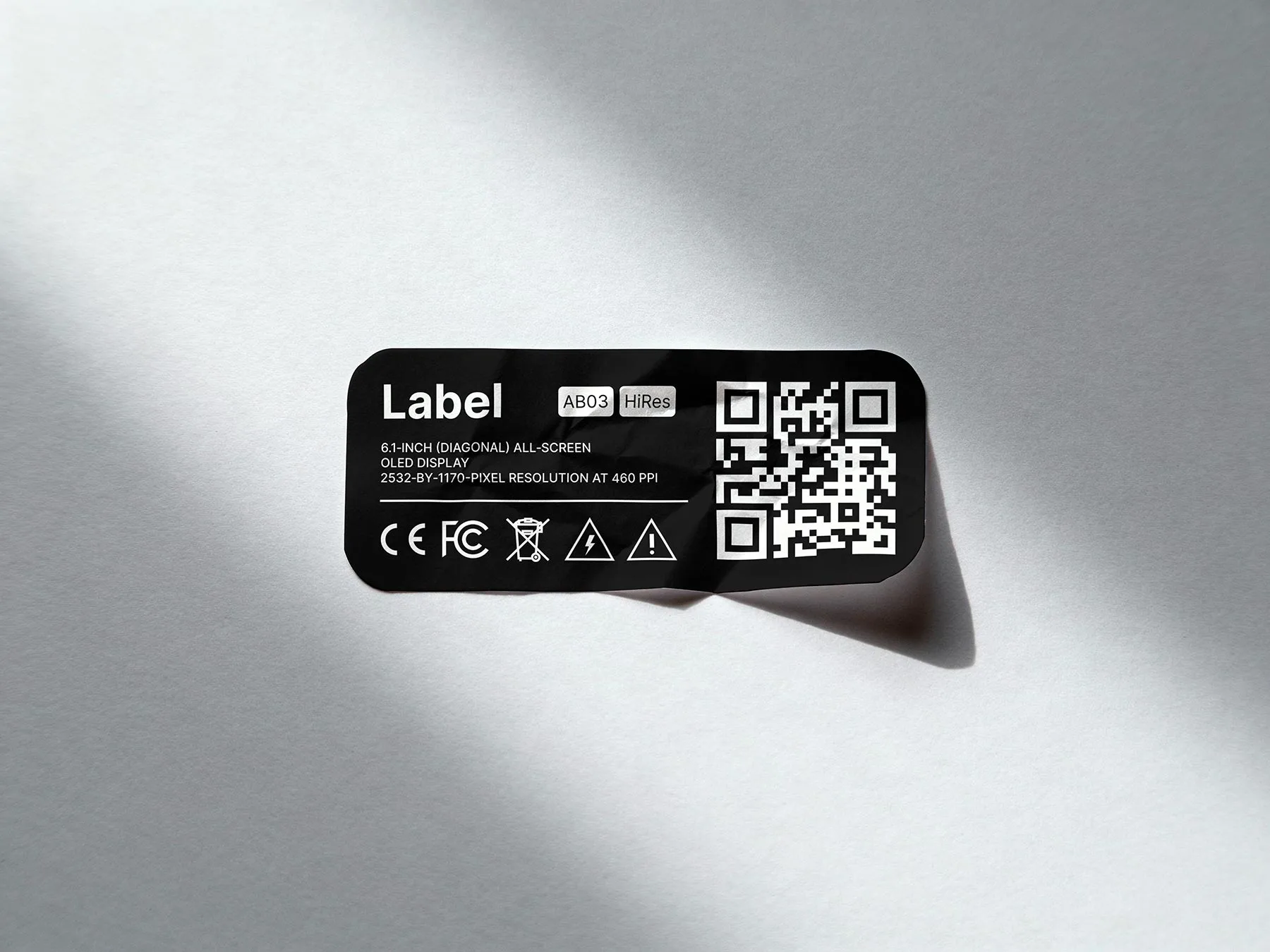 Wrinkled Label Sticker Mockup