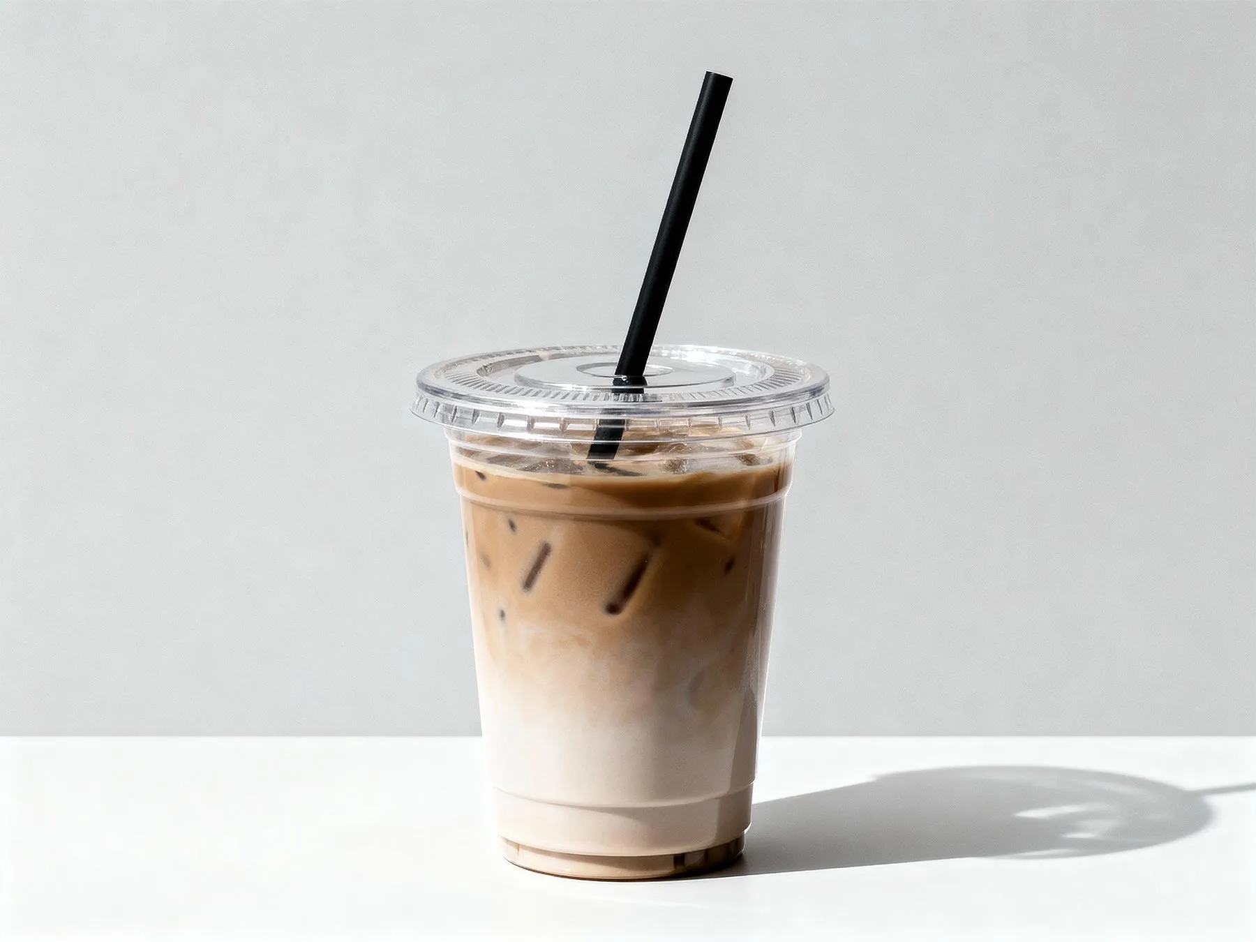 Clear Plastic Cup Mockup with Iced Coffee