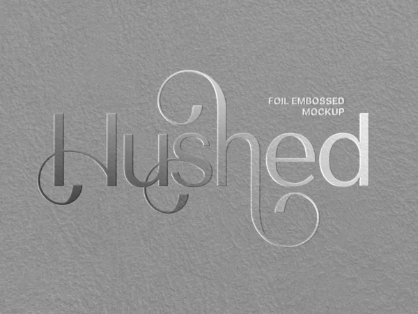 Embossed Logo Mockup with Silver Foil Effect