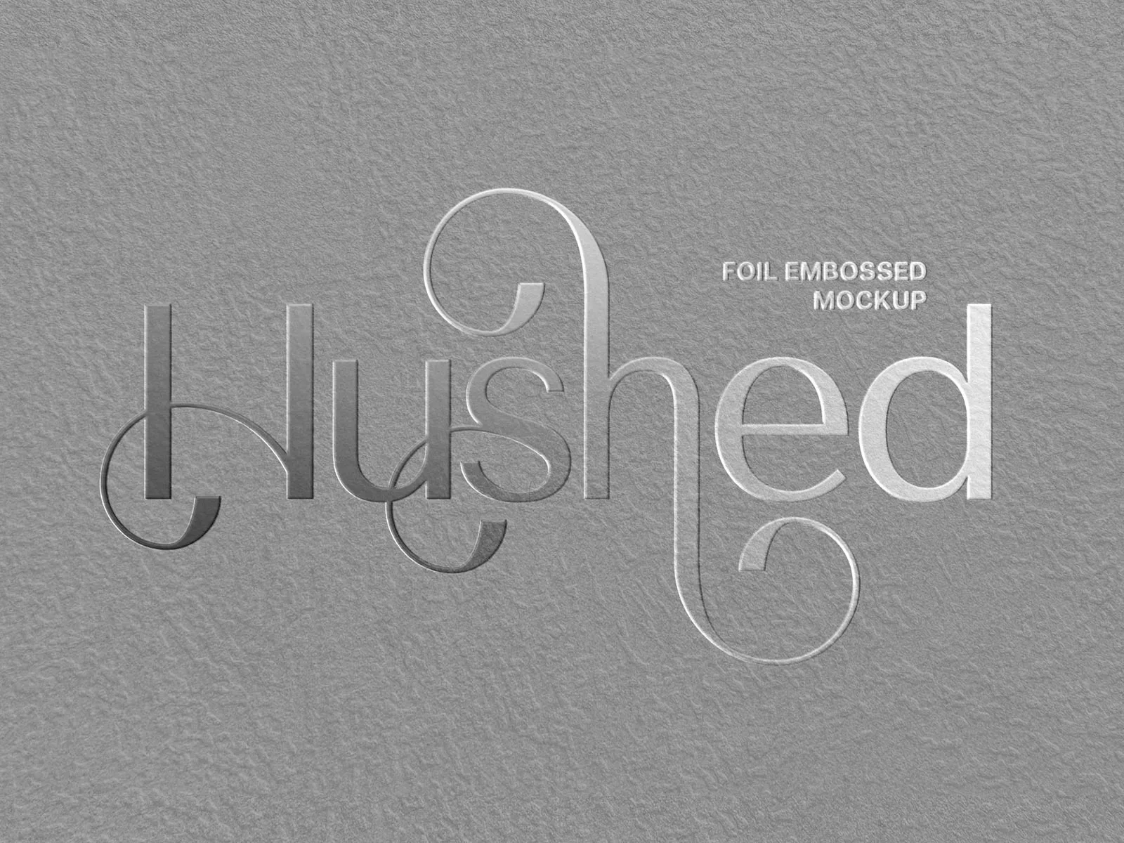 Embossed Logo Mockup with Silver Foil Effect