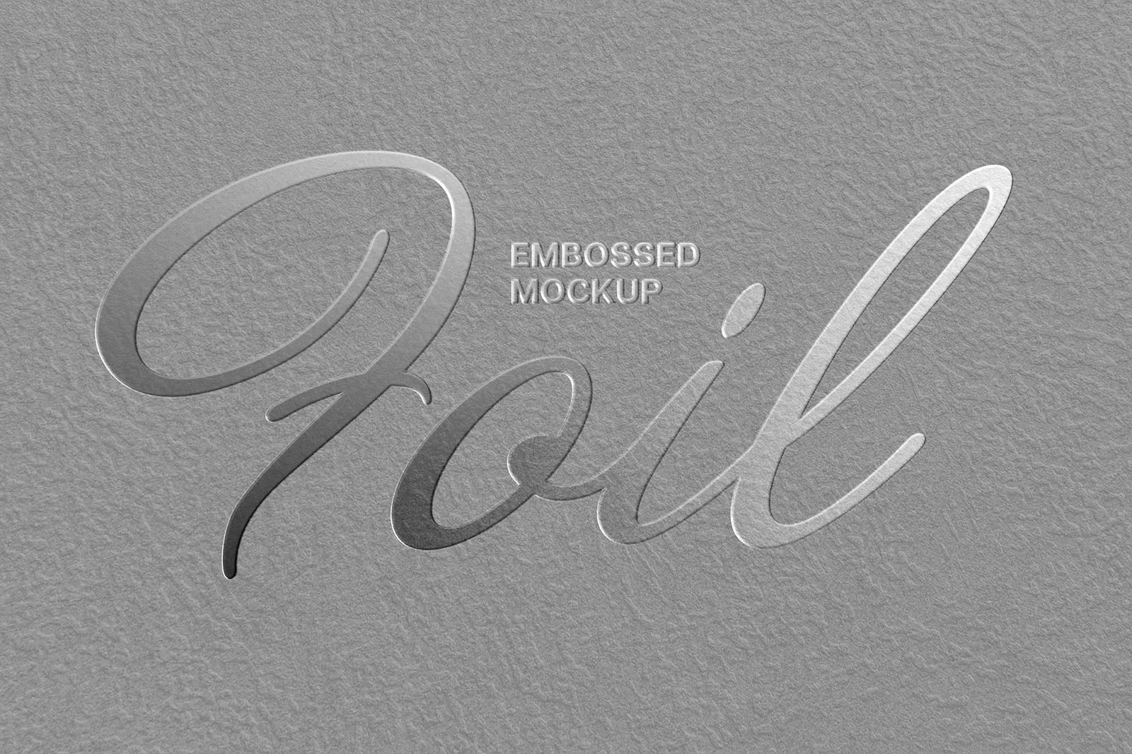 Embossed Logo Mockup with Silver Foil Effect