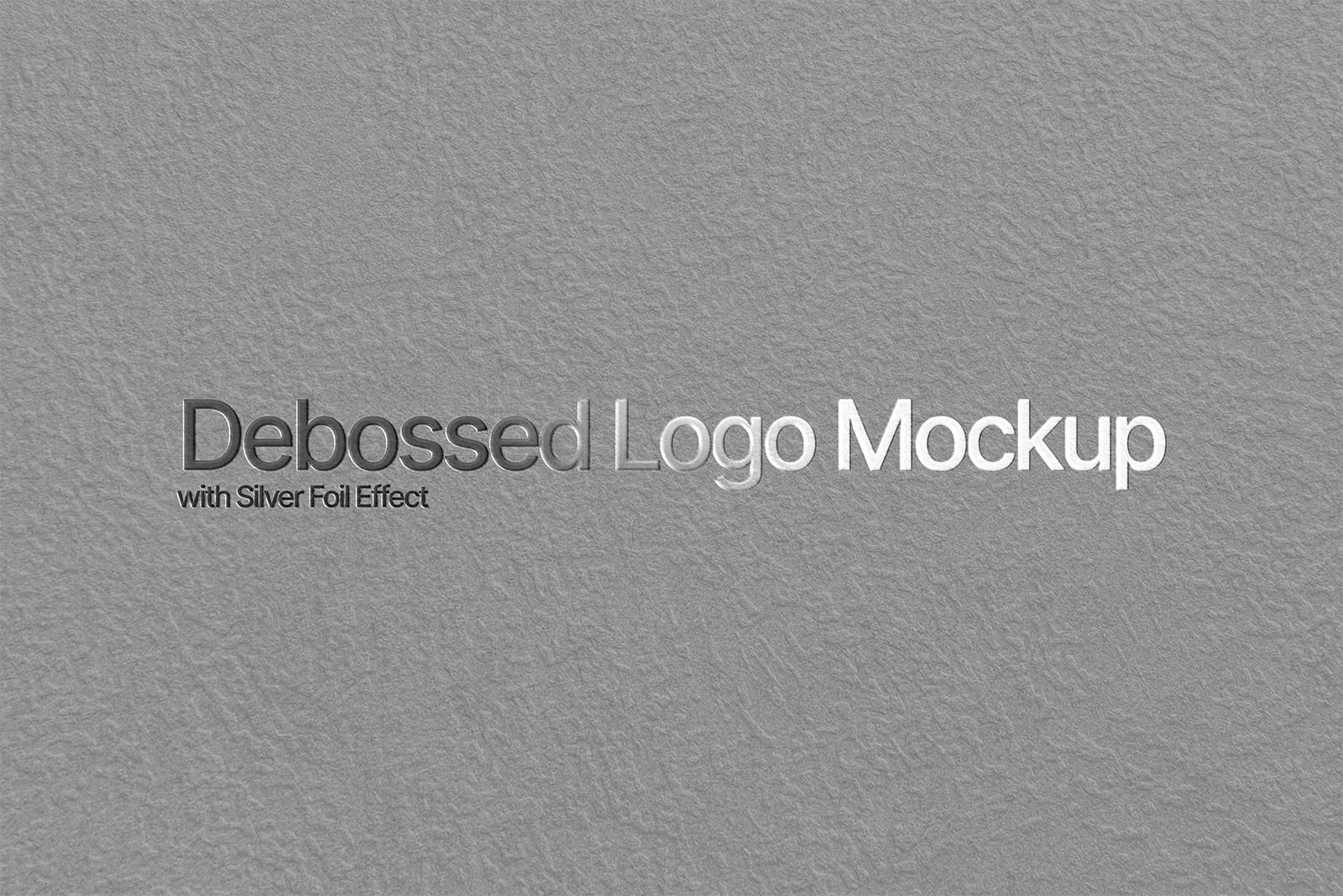Embossed Logo Mockup with Silver Foil Effect