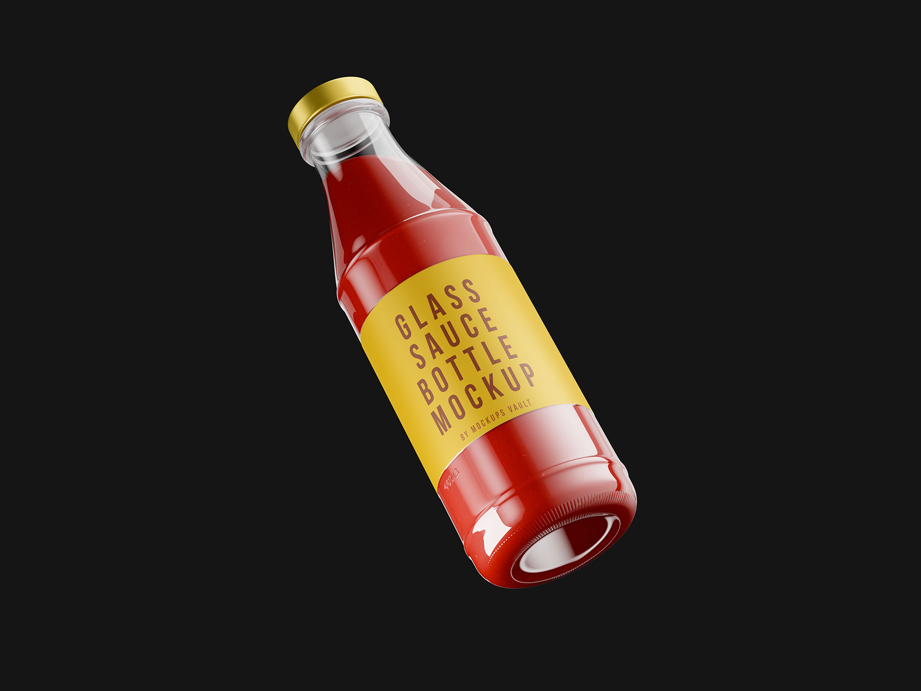 Glass Sauce Bottle Mockup