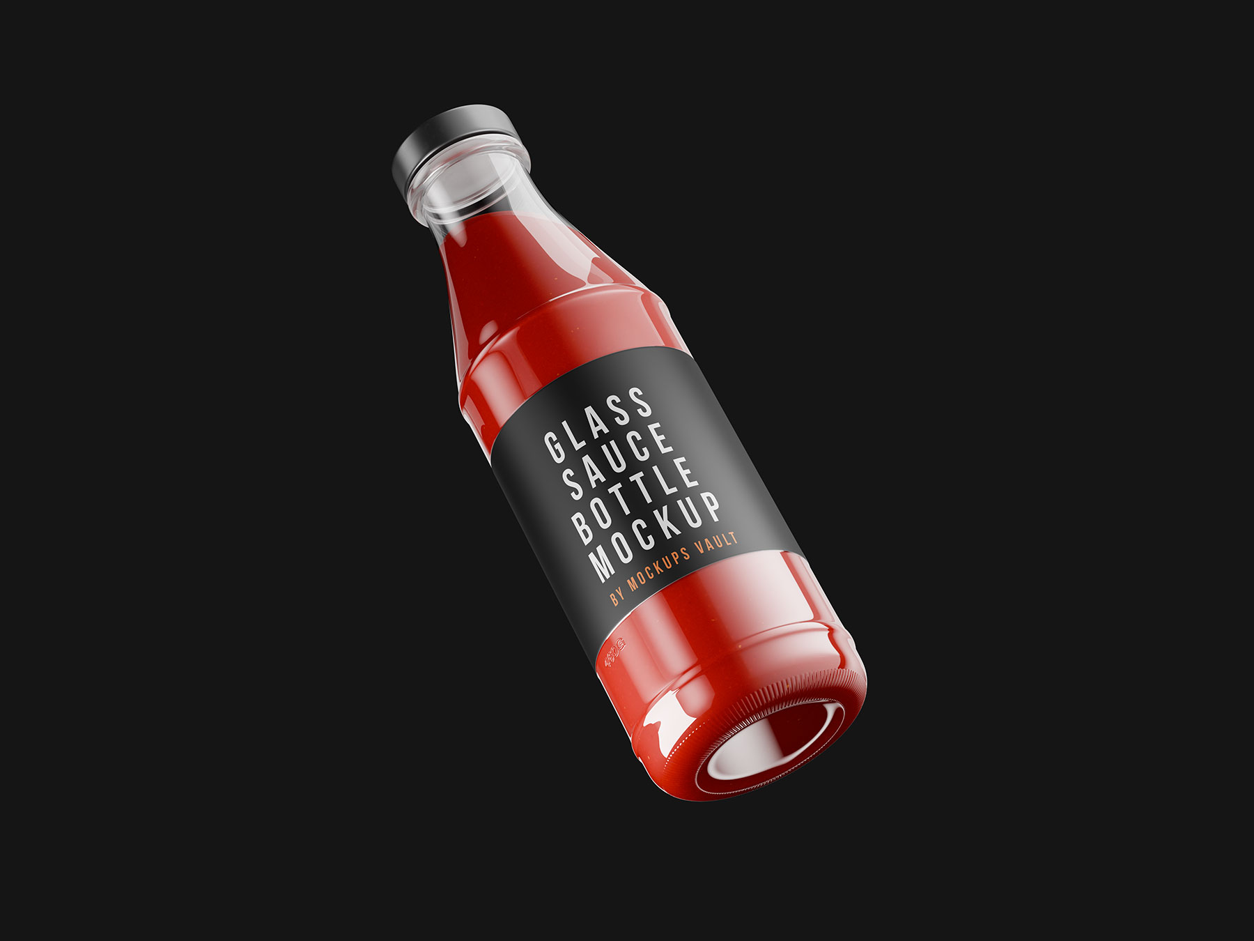 Glass Sauce Bottle Mockup