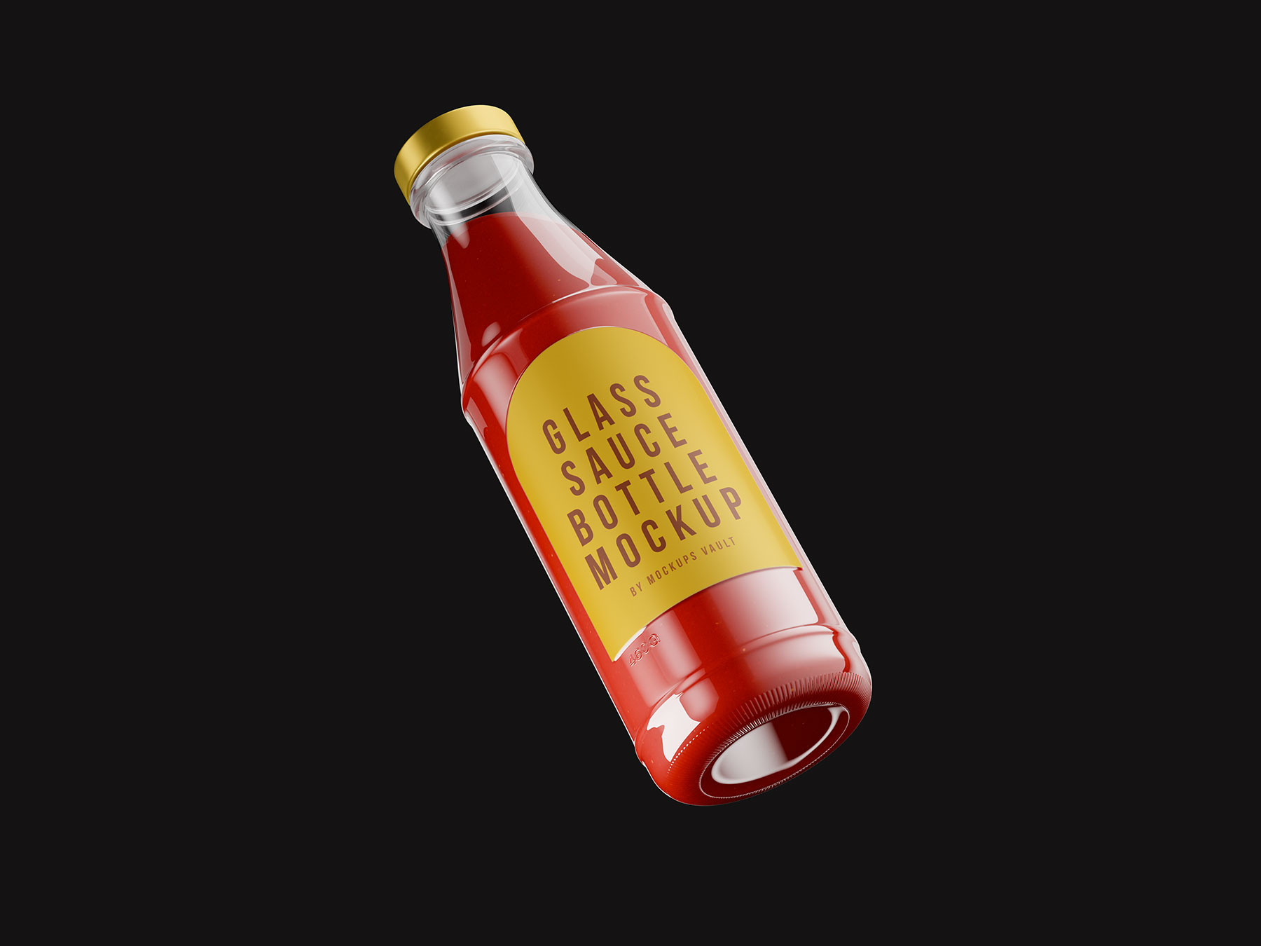Glass Sauce Bottle Mockup