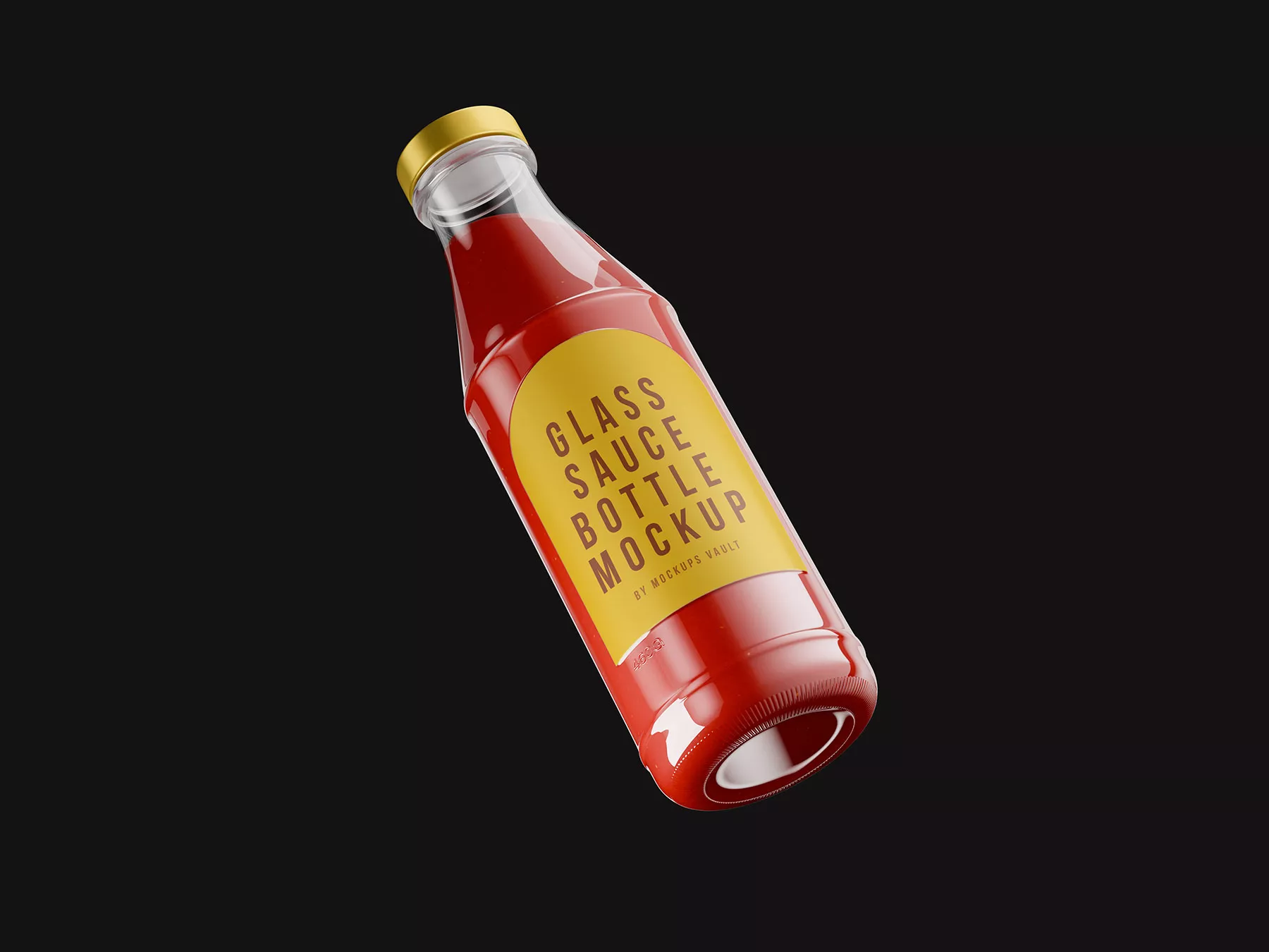 Glass Sauce Bottle Mockup