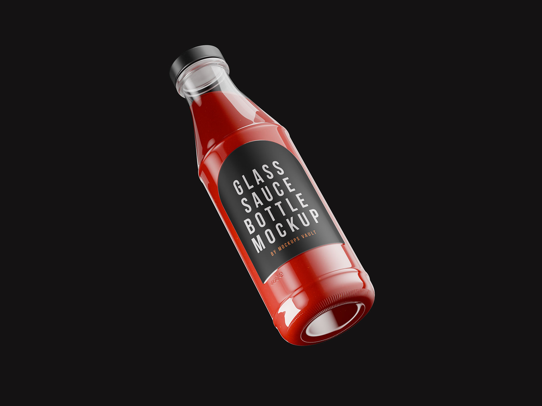 Glass Sauce Bottle Mockup