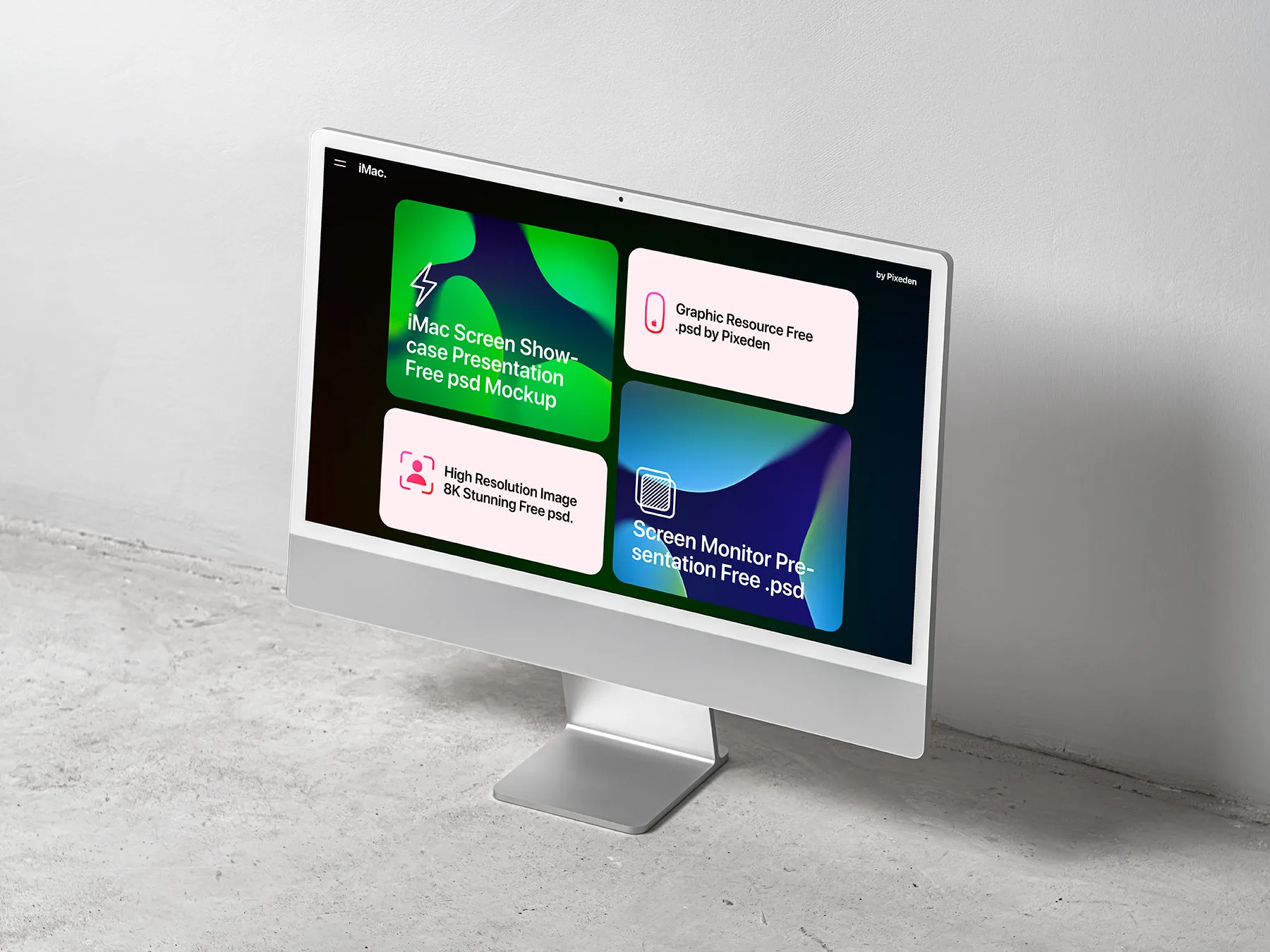 iMac Screen Website Presentation Mockup (PSD)