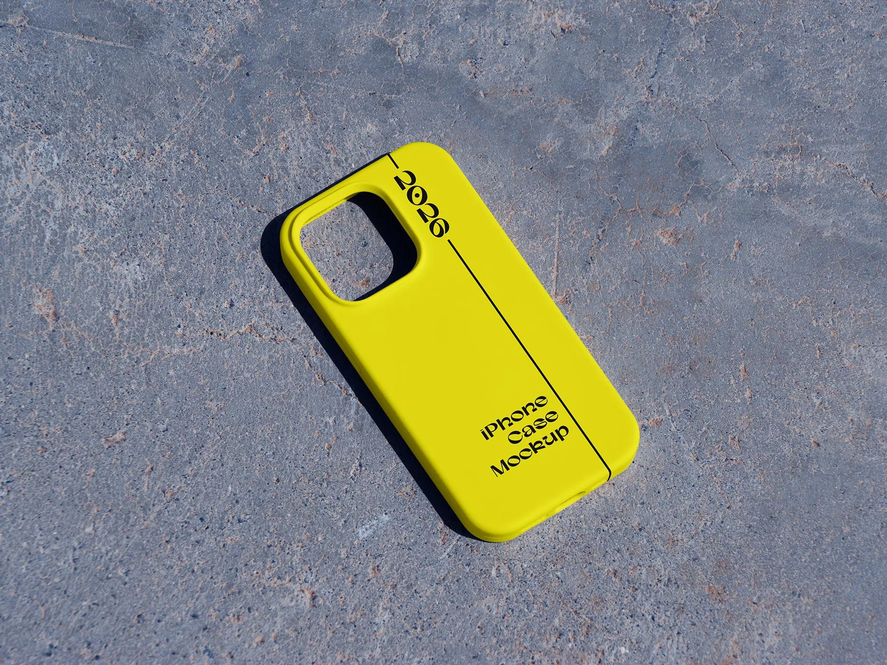 iPhone Case Mockup on Concrete Surface