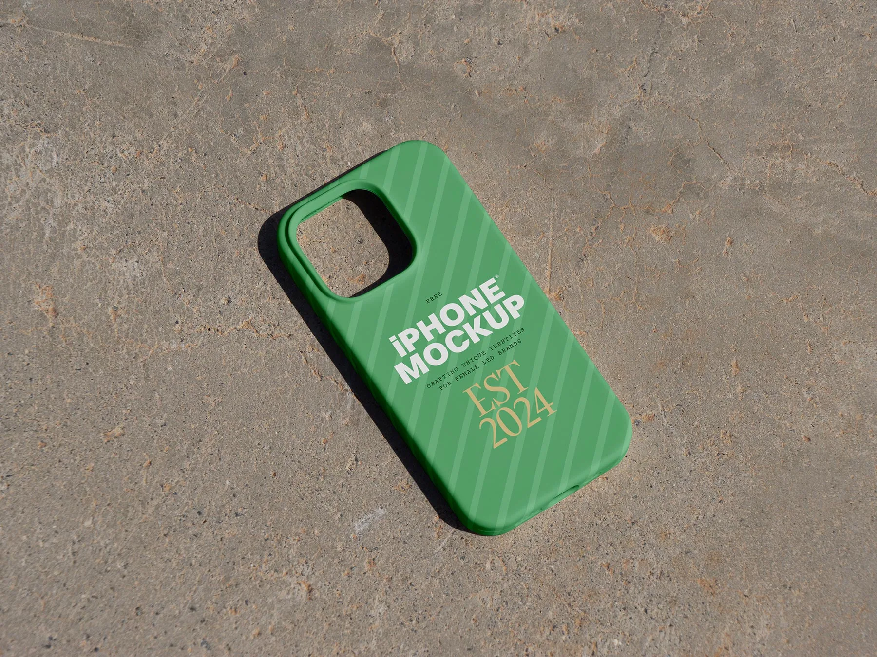 iPhone Case Mockup on Concrete Surface