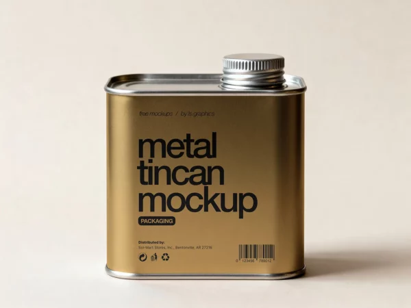 Metal Tin Can Mockup (Free PSD)
