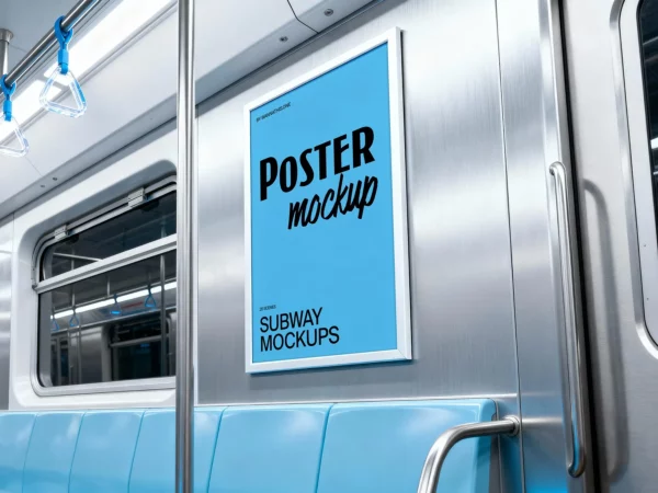 Metro Poster Mockup on Side Panel