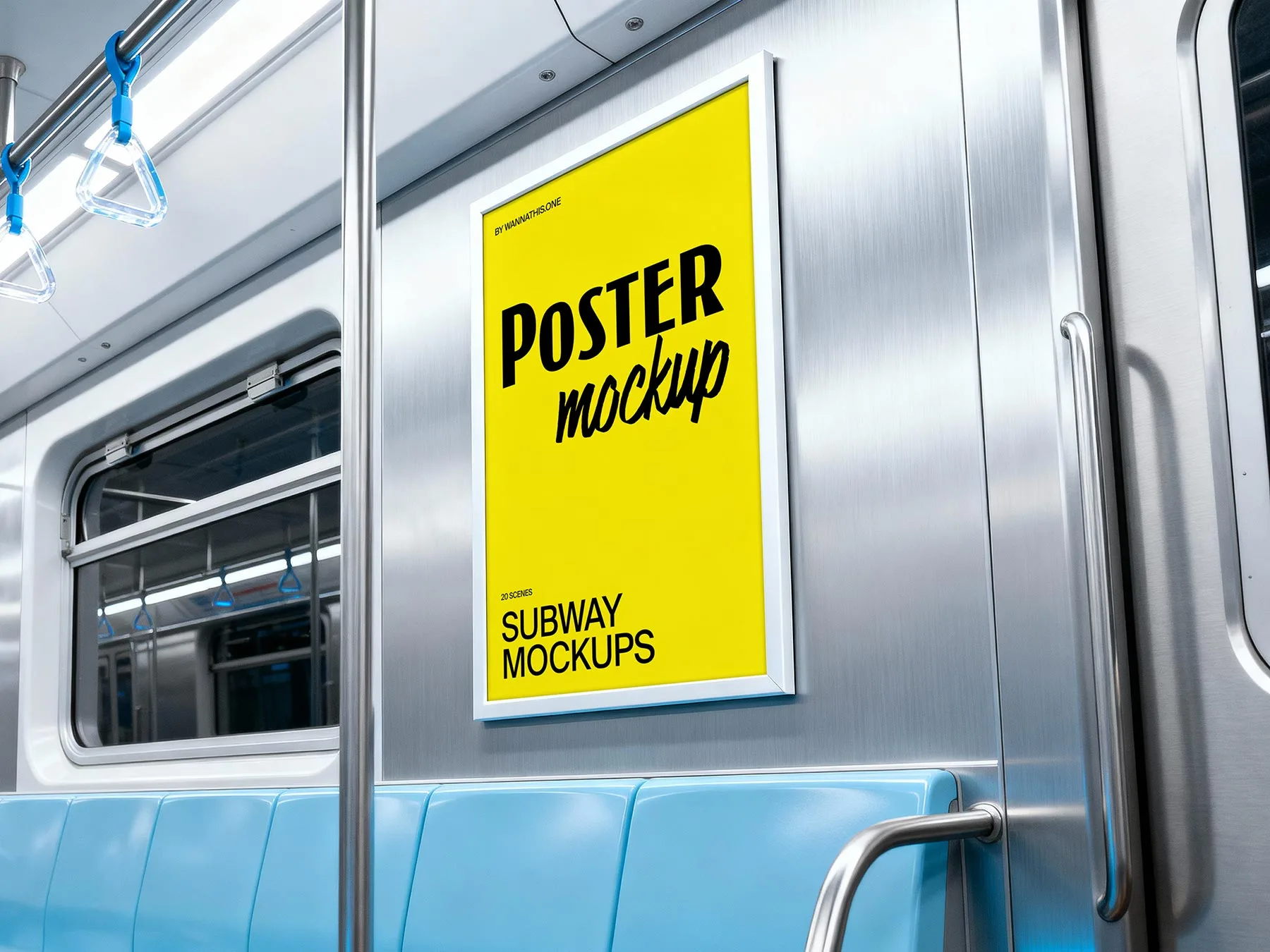 Metro Poster Mockup on Side Panel