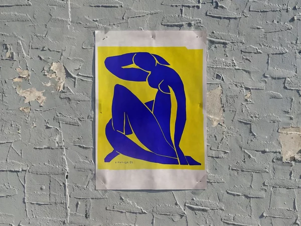 Poster Mockup on Grungy Plaster Wall