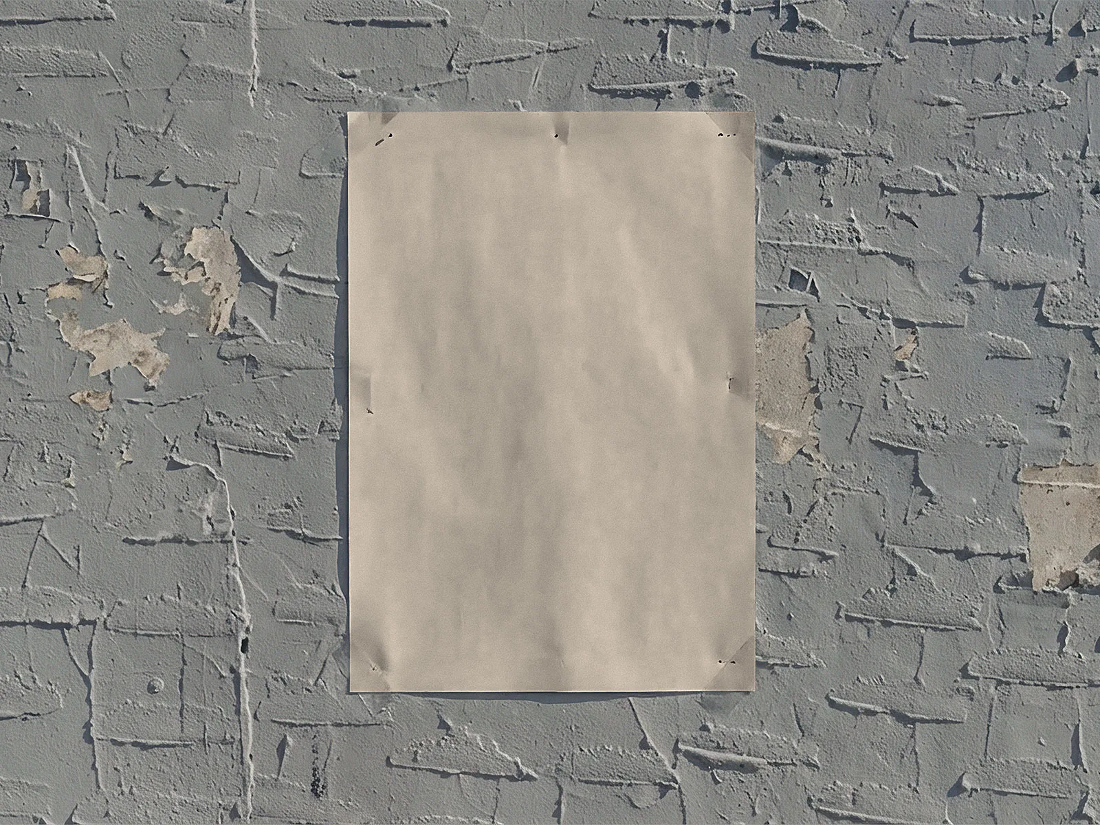 Poster Mockup on Grungy Plaster Wall