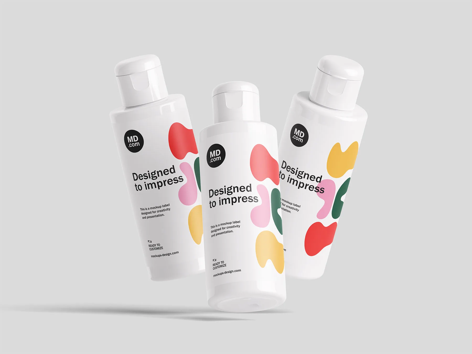 Small Flip-Top Cosmetic Bottle Mockup Set