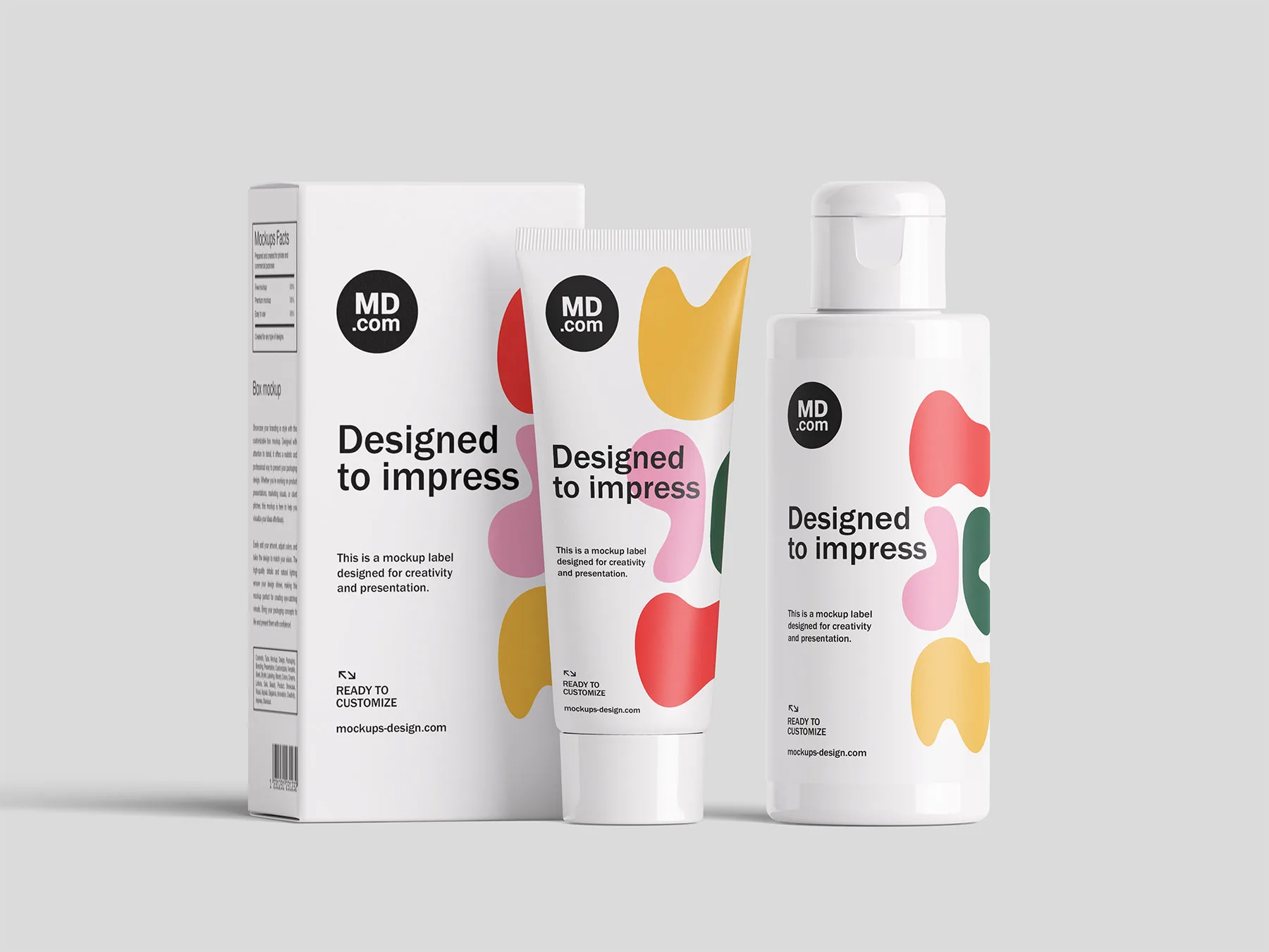 Small Flip-Top Cosmetic Bottle Mockup Set