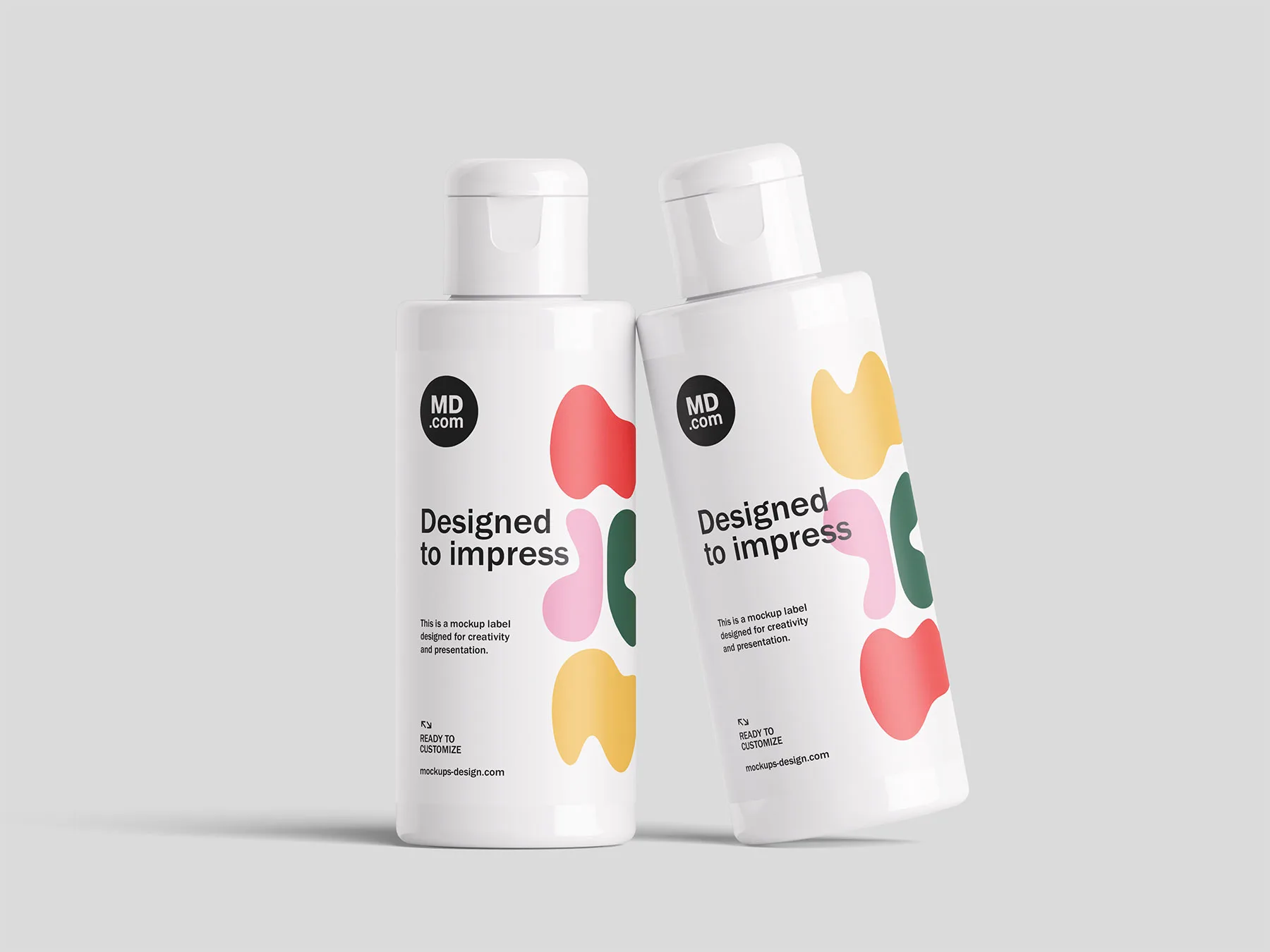 Small Flip-Top Cosmetic Bottle Mockup Set