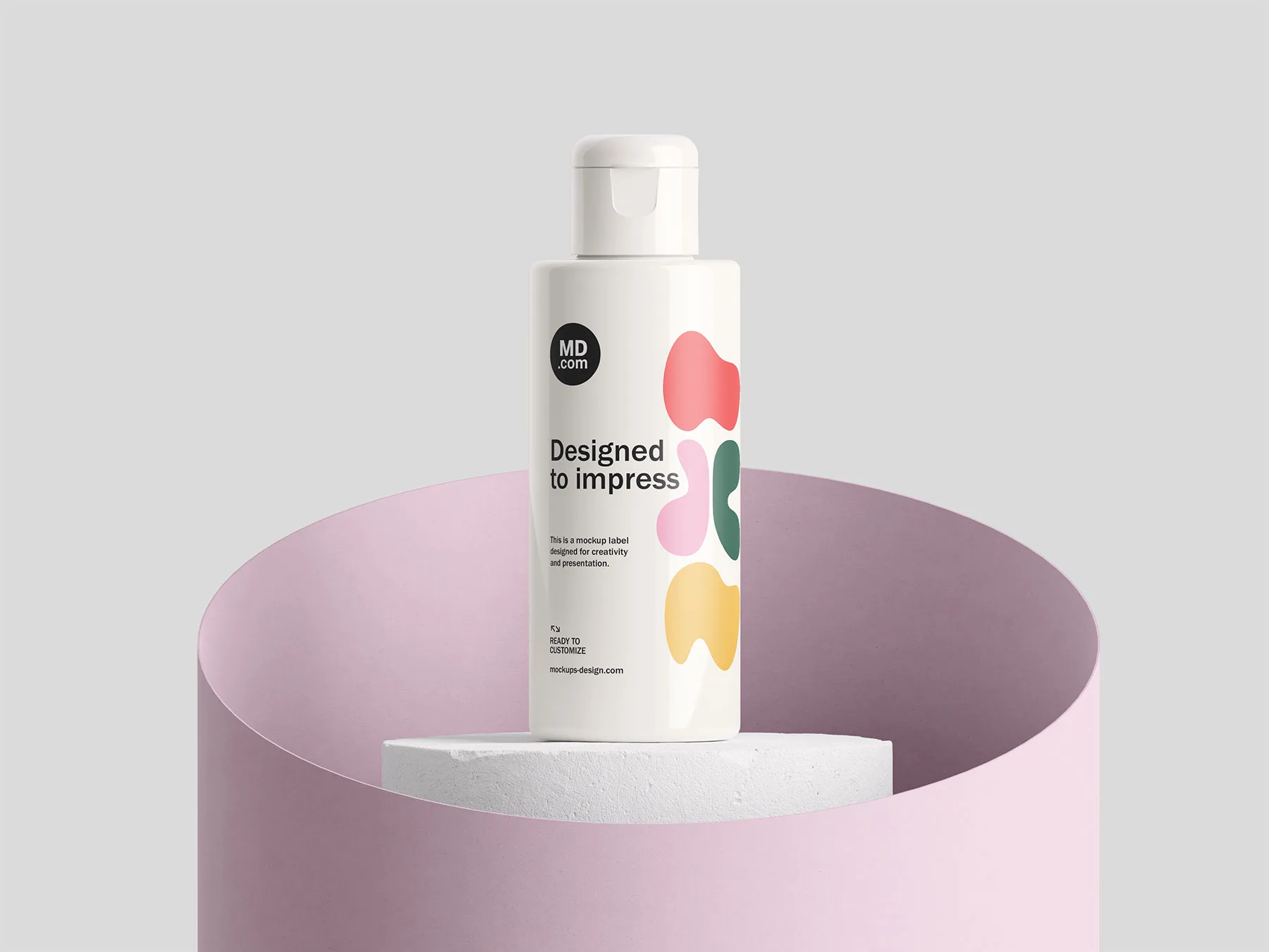 Small Flip-Top Cosmetic Bottle Mockup Set