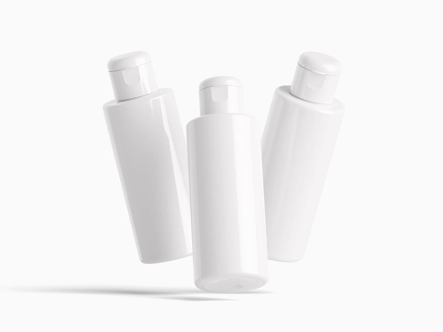 Small Flip-Top Cosmetic Bottle Mockup Set