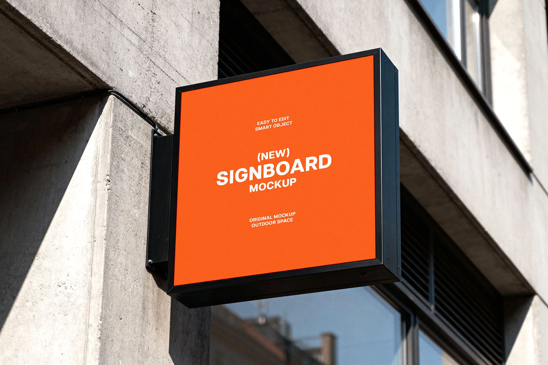 Square Box Storefront Sign Mockup