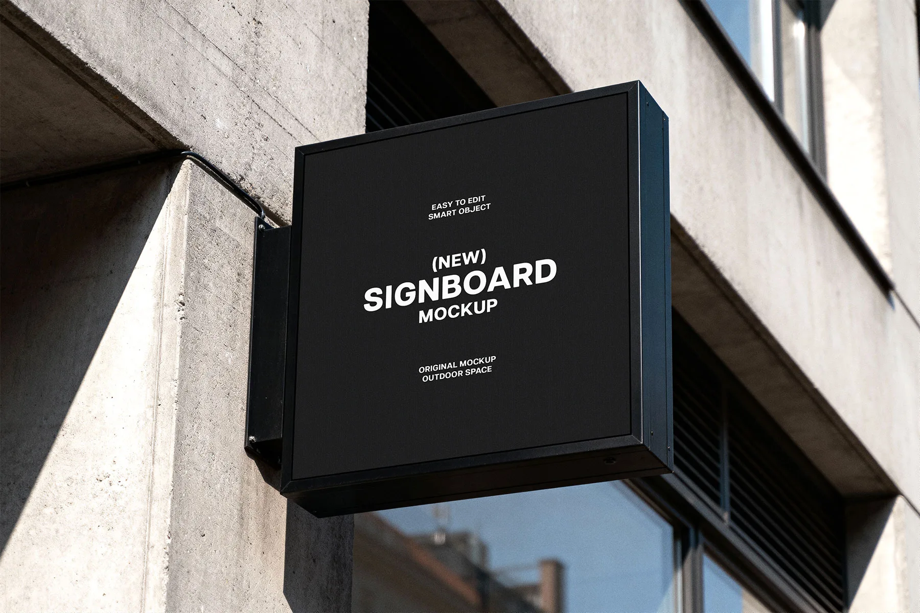Square Box Storefront Sign Mockup