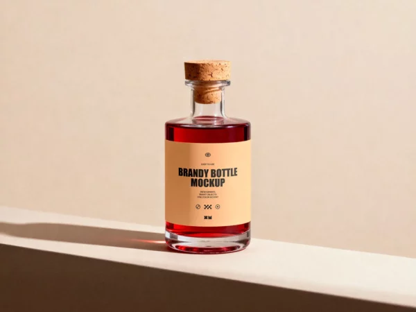Clear Spirit Bottle Mockup (Liquor / Brandy / Gin )