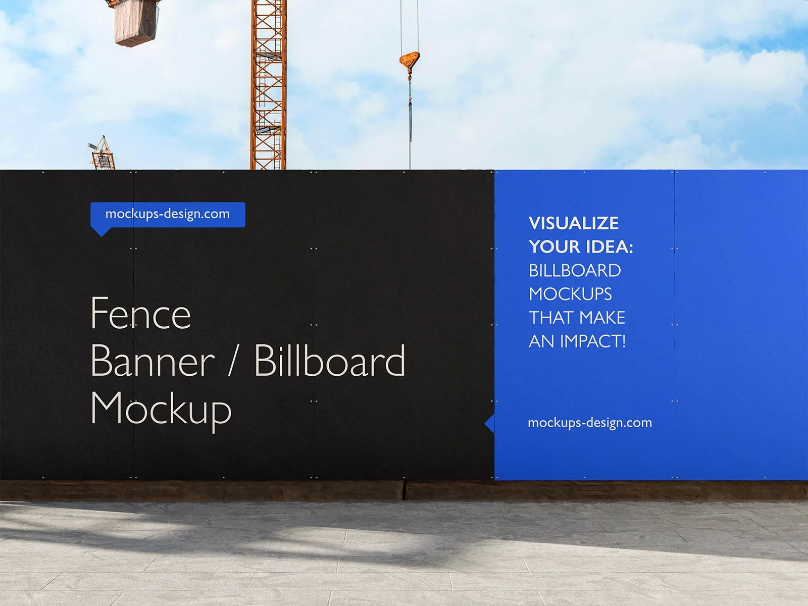 Construction Fence Banner Mockup
