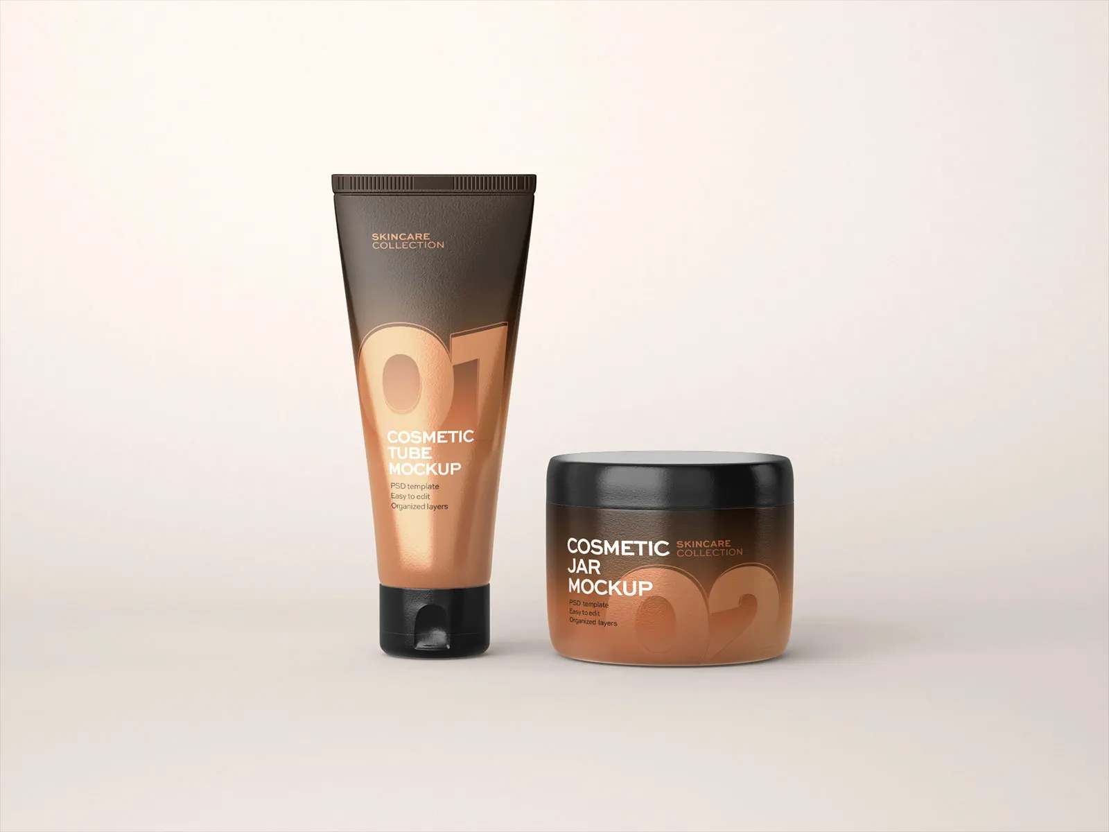 Cosmetics Tube & Jar Mockup Set