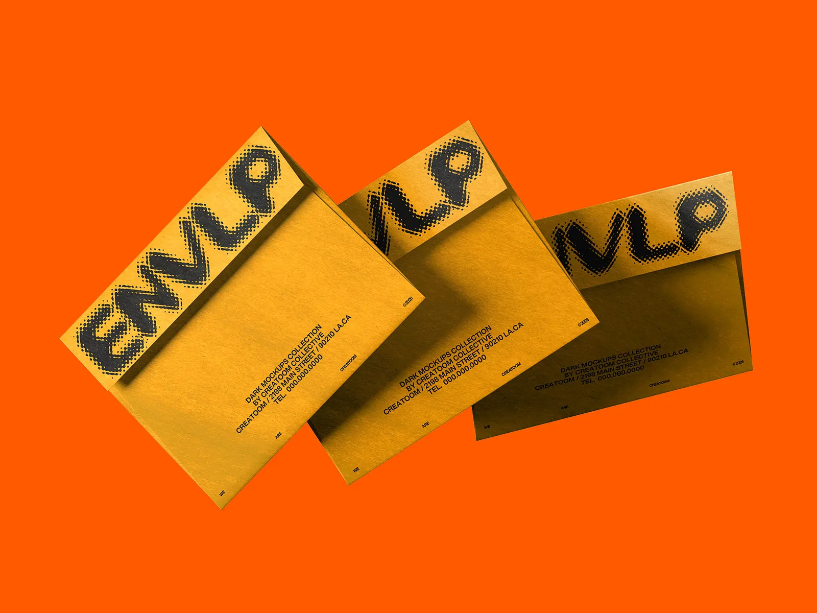 Envelope Mockup Set On Dark Background