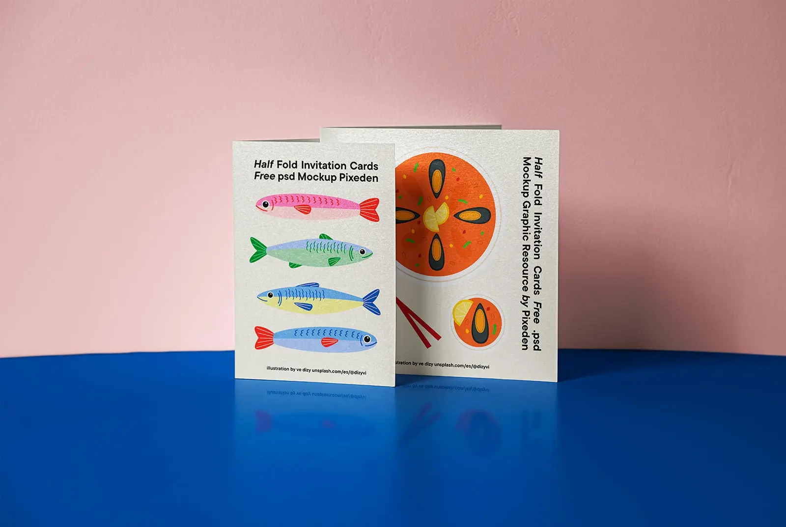 Half-Fold Invitation Cards Mockup