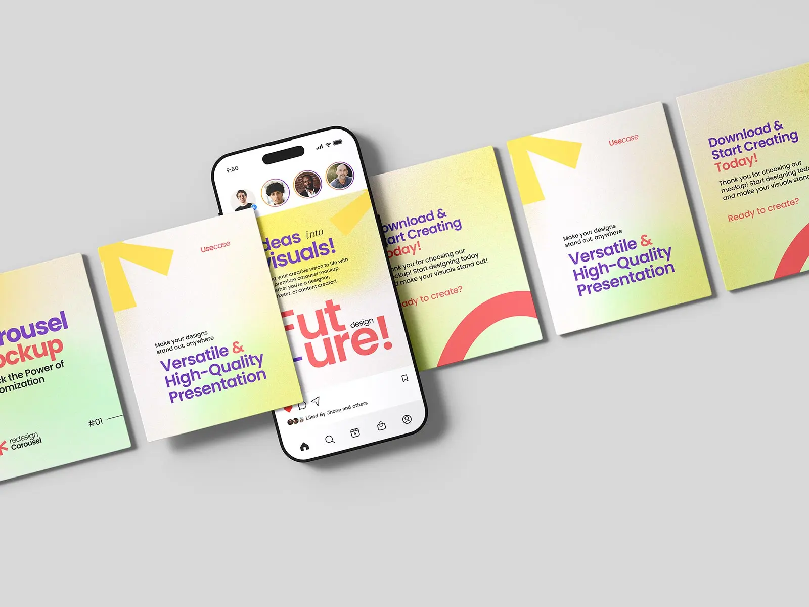 Instagram Carousel Mockup Set