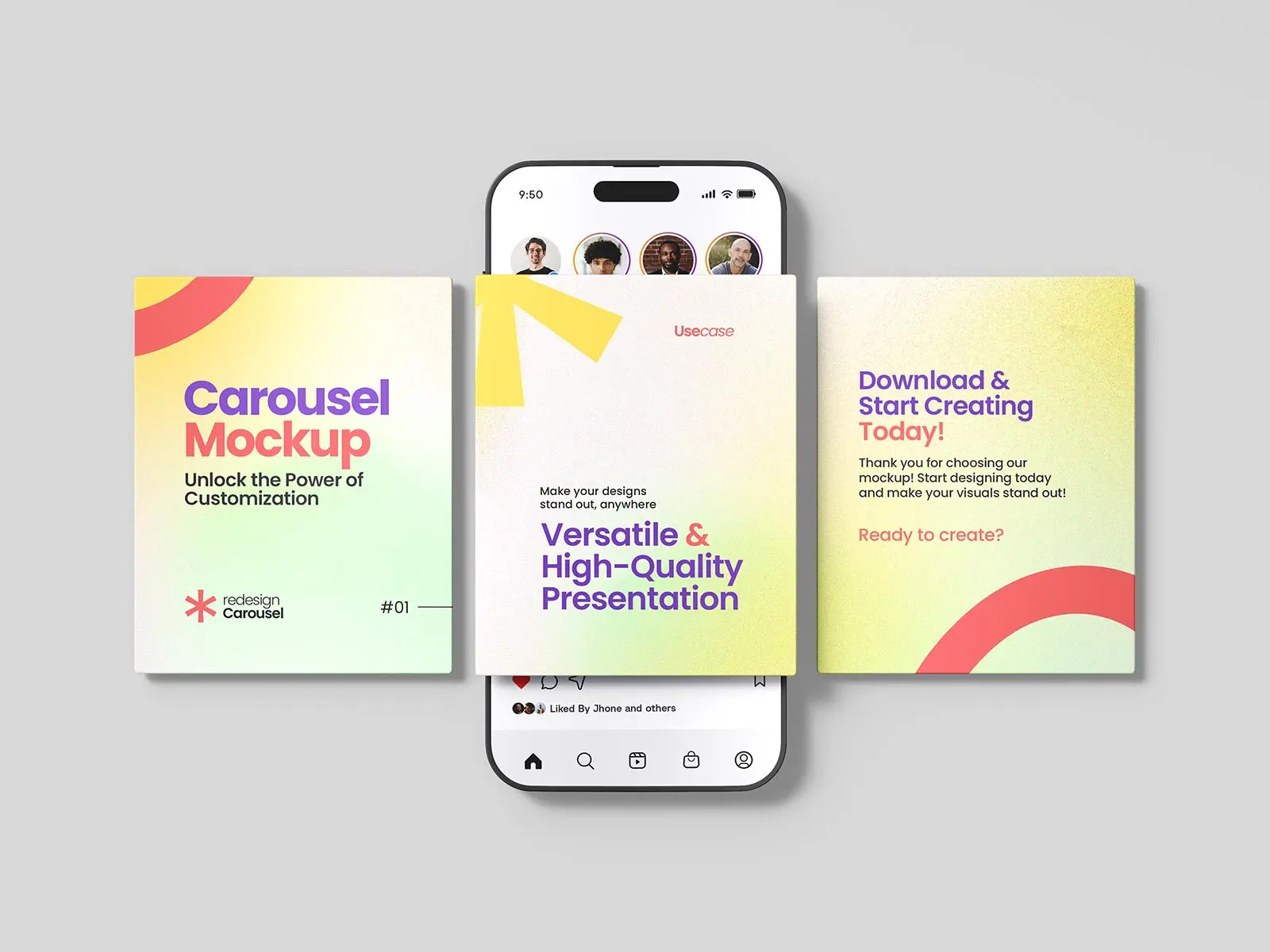 Instagram Carousel Mockup Set
